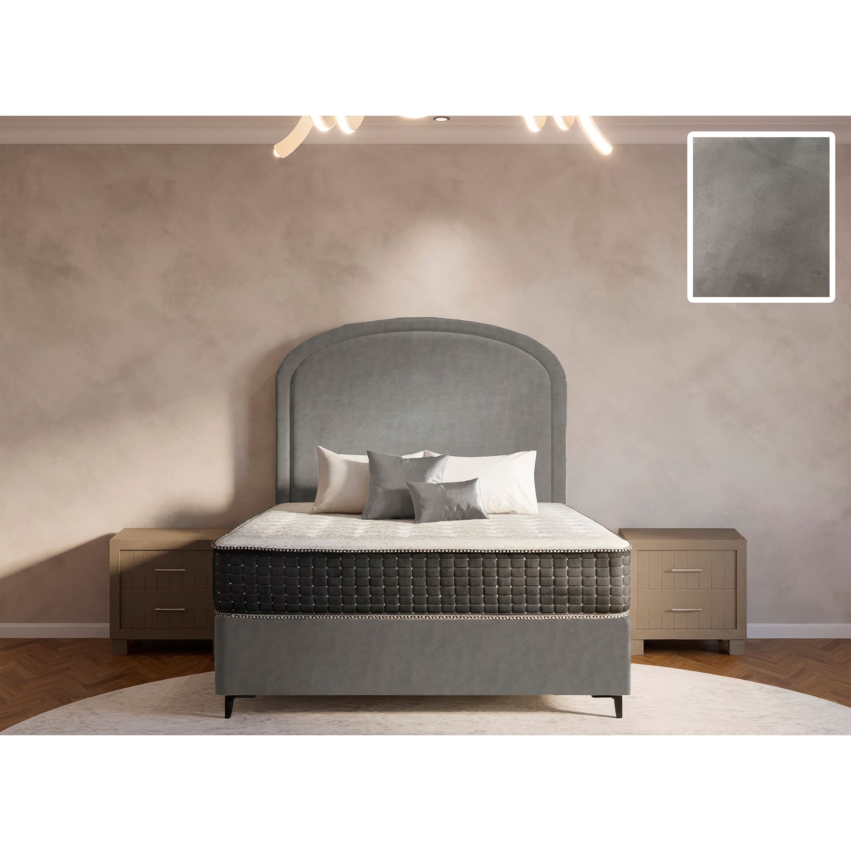 Meridian Rimline Bed and Headboard