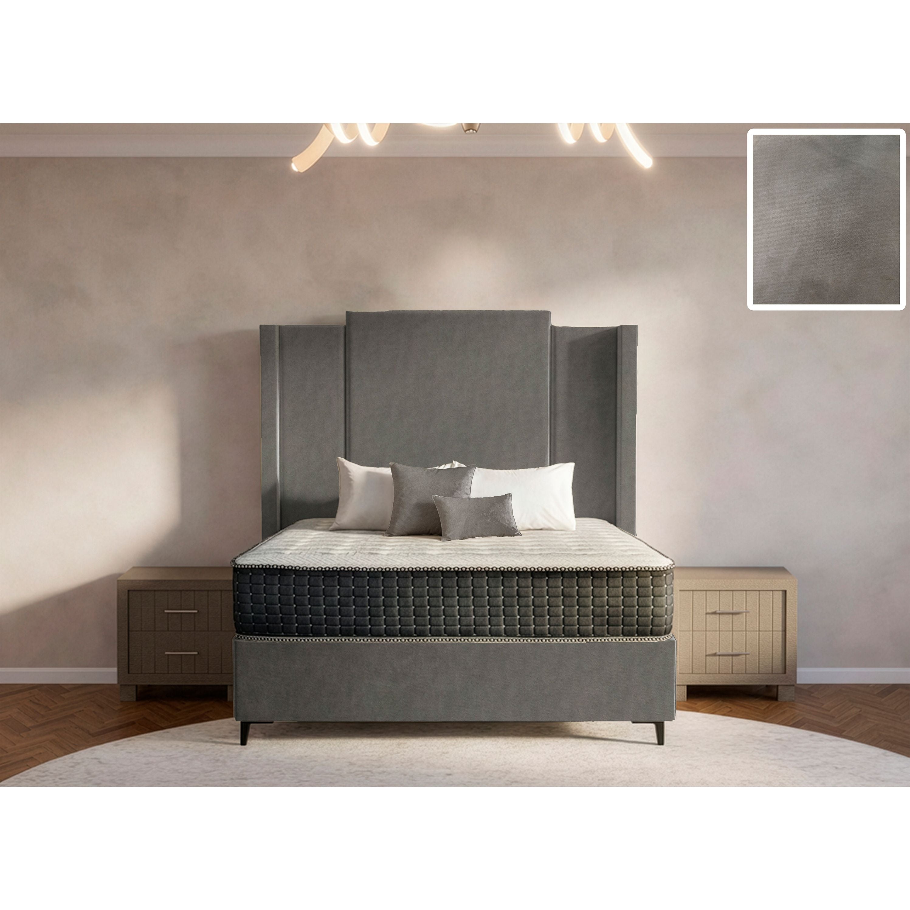 Wave Side Wings Bed and Headboard