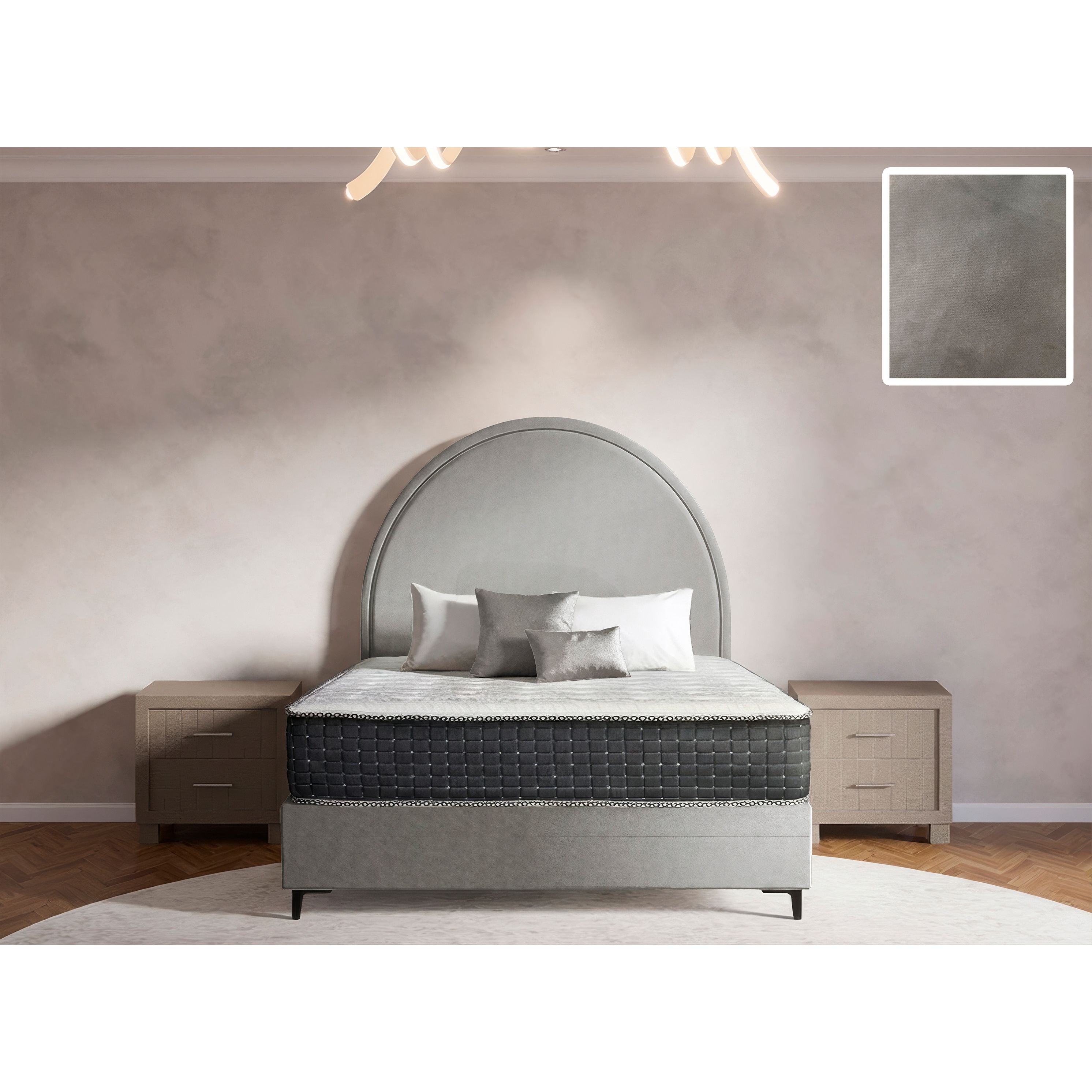 Sphere Rimline Bed and Headboard
