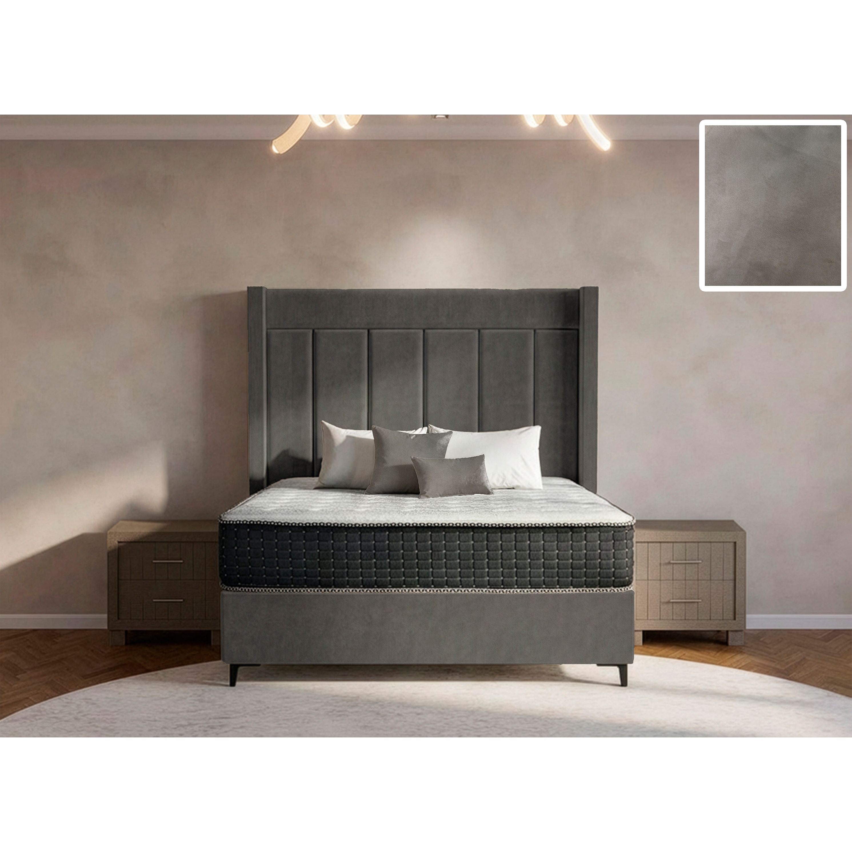 Luxeloom Side Wings Bed and Headboard