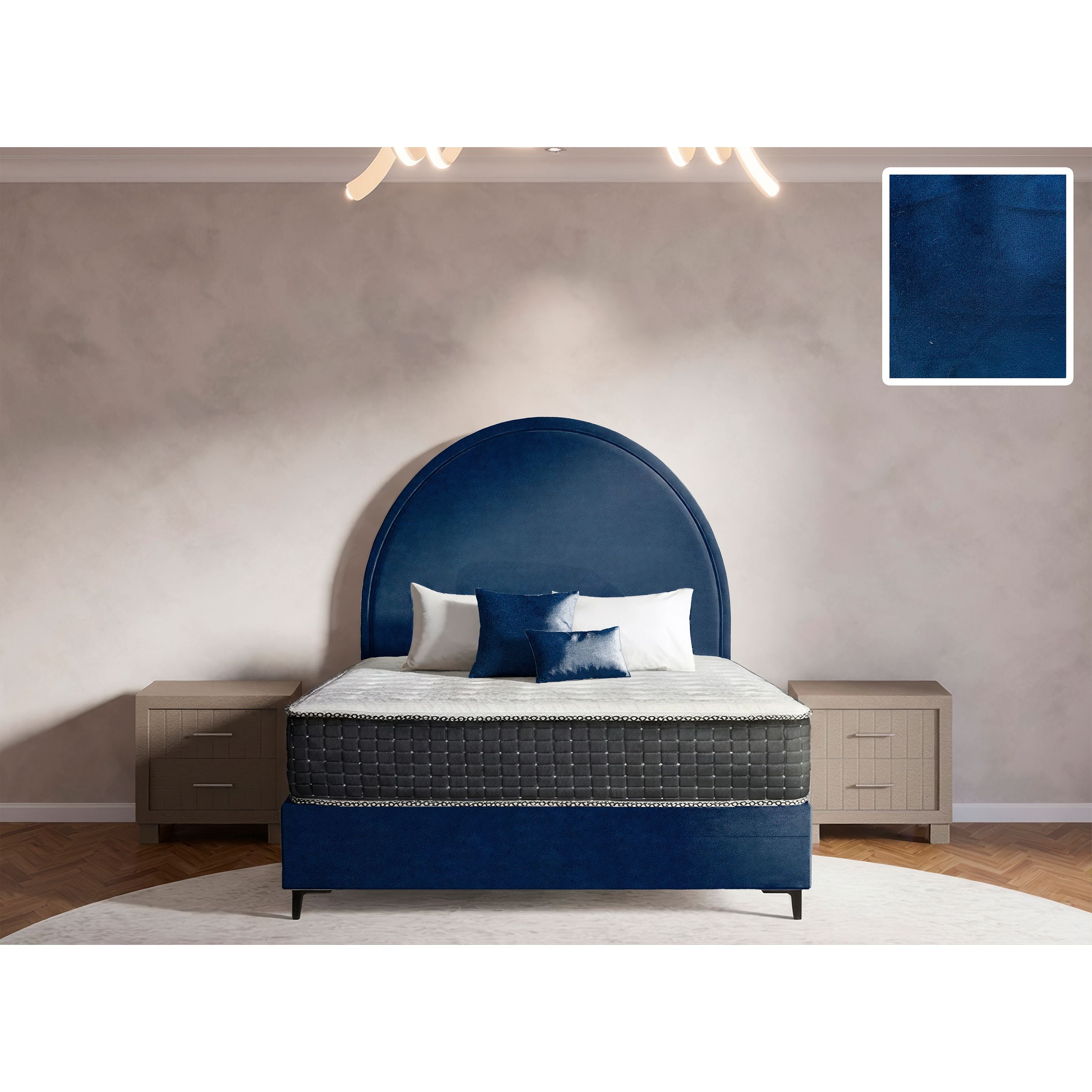 Sphere Rimline Bed and Headboard