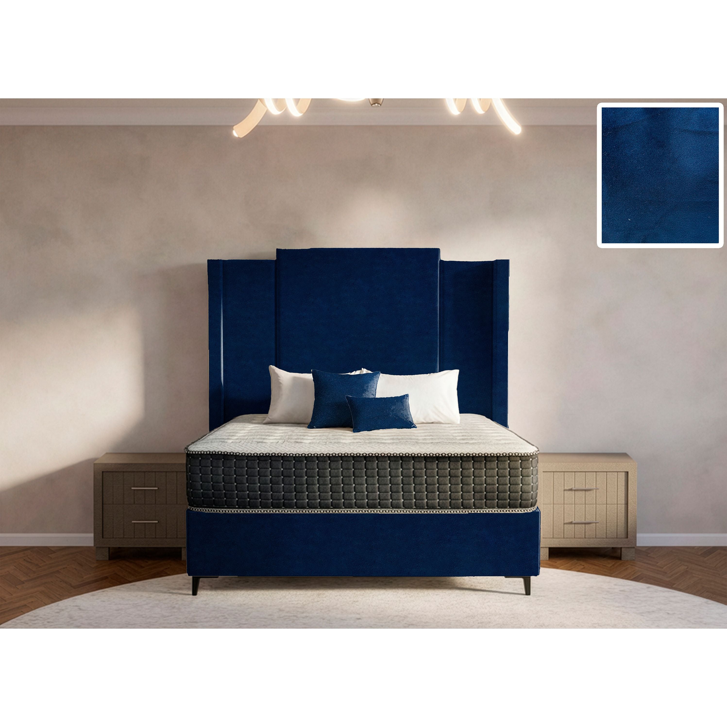Wave Side Wings Bed and Headboard