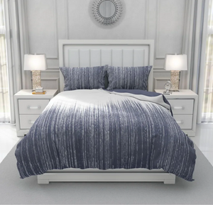 Waldorf Slate Velvet Duvet Cover Bedding Set