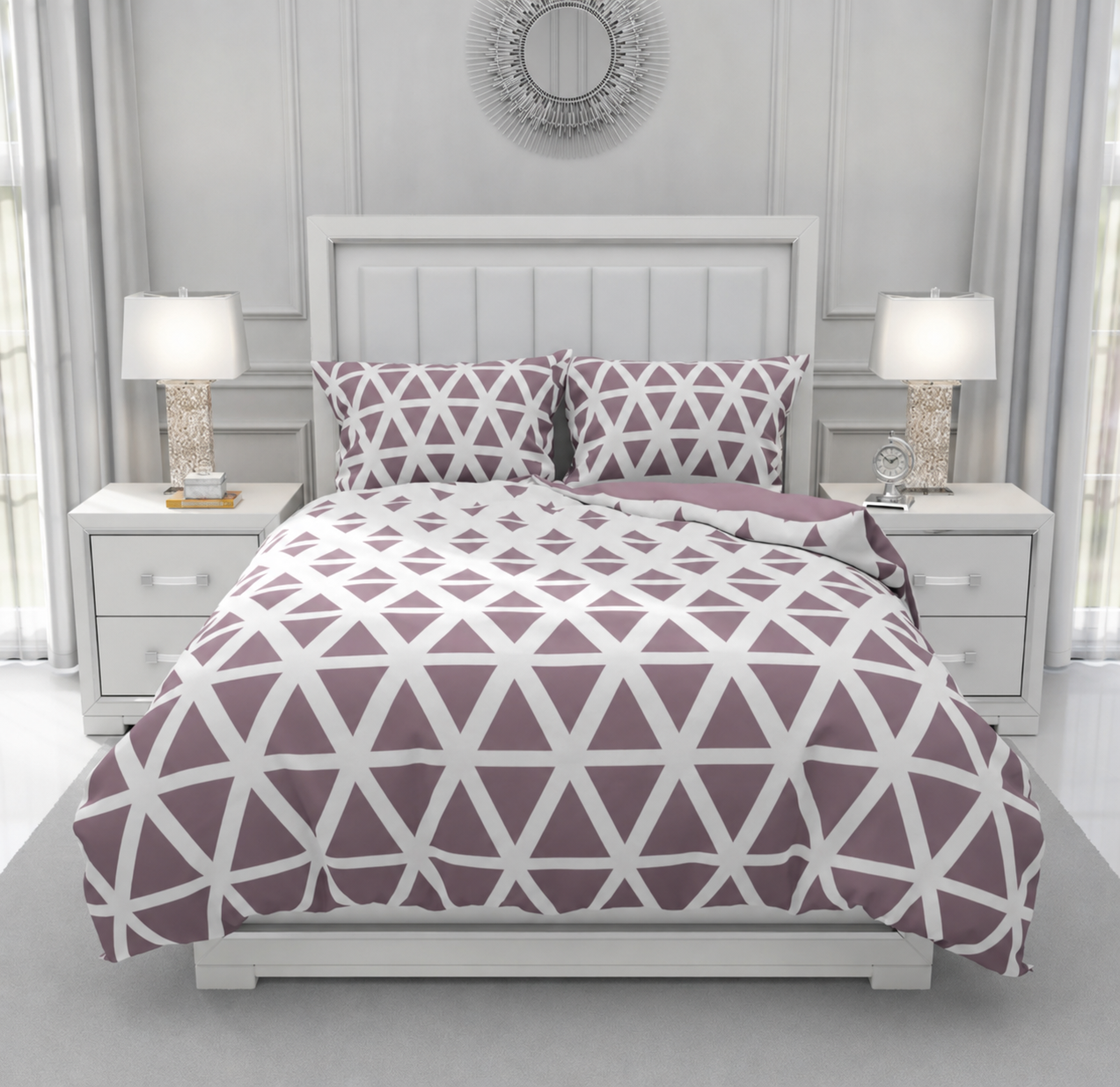 Taj Mauve Velvet Duvet Cover Bedding Set