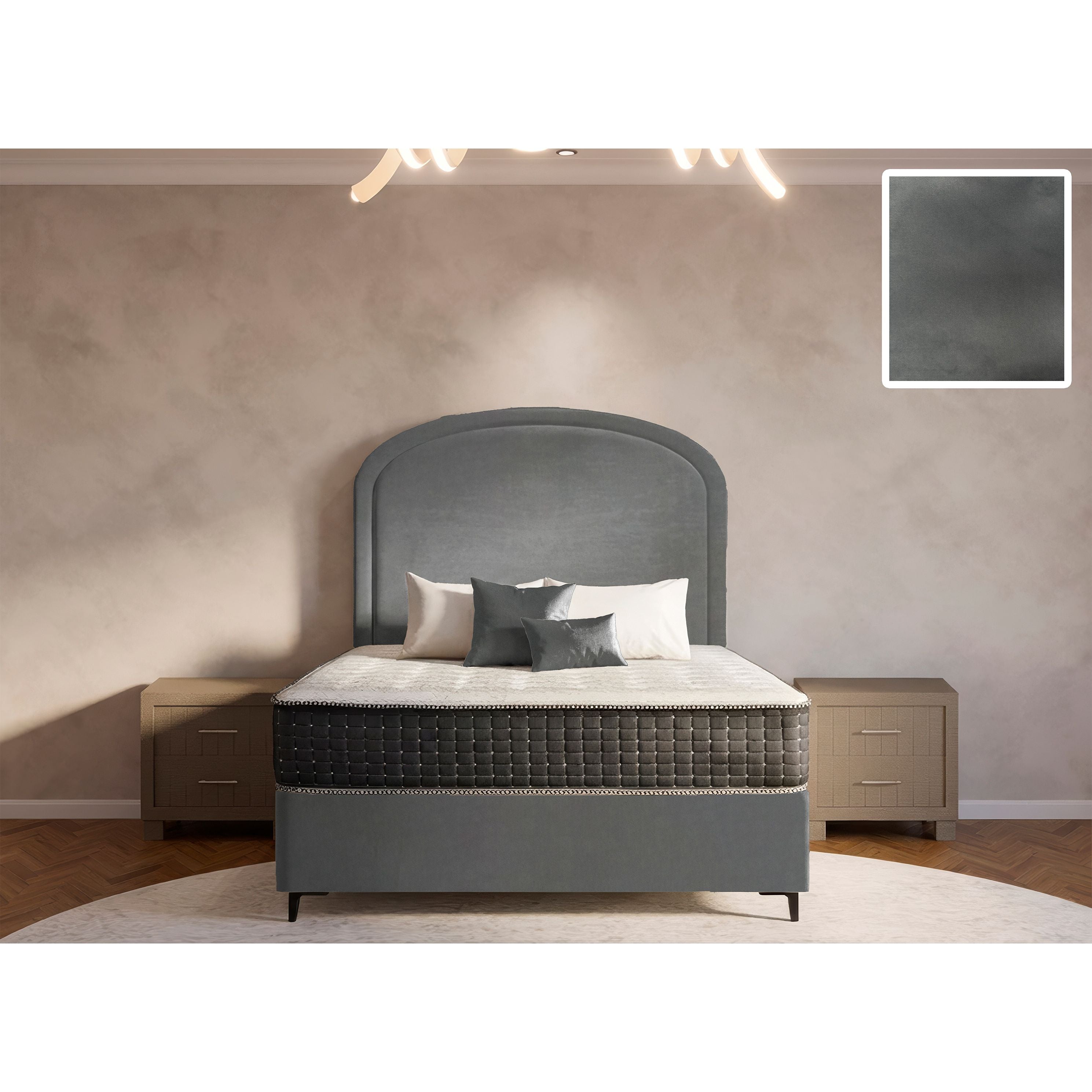 Meridian Rimline Bed and Headboard