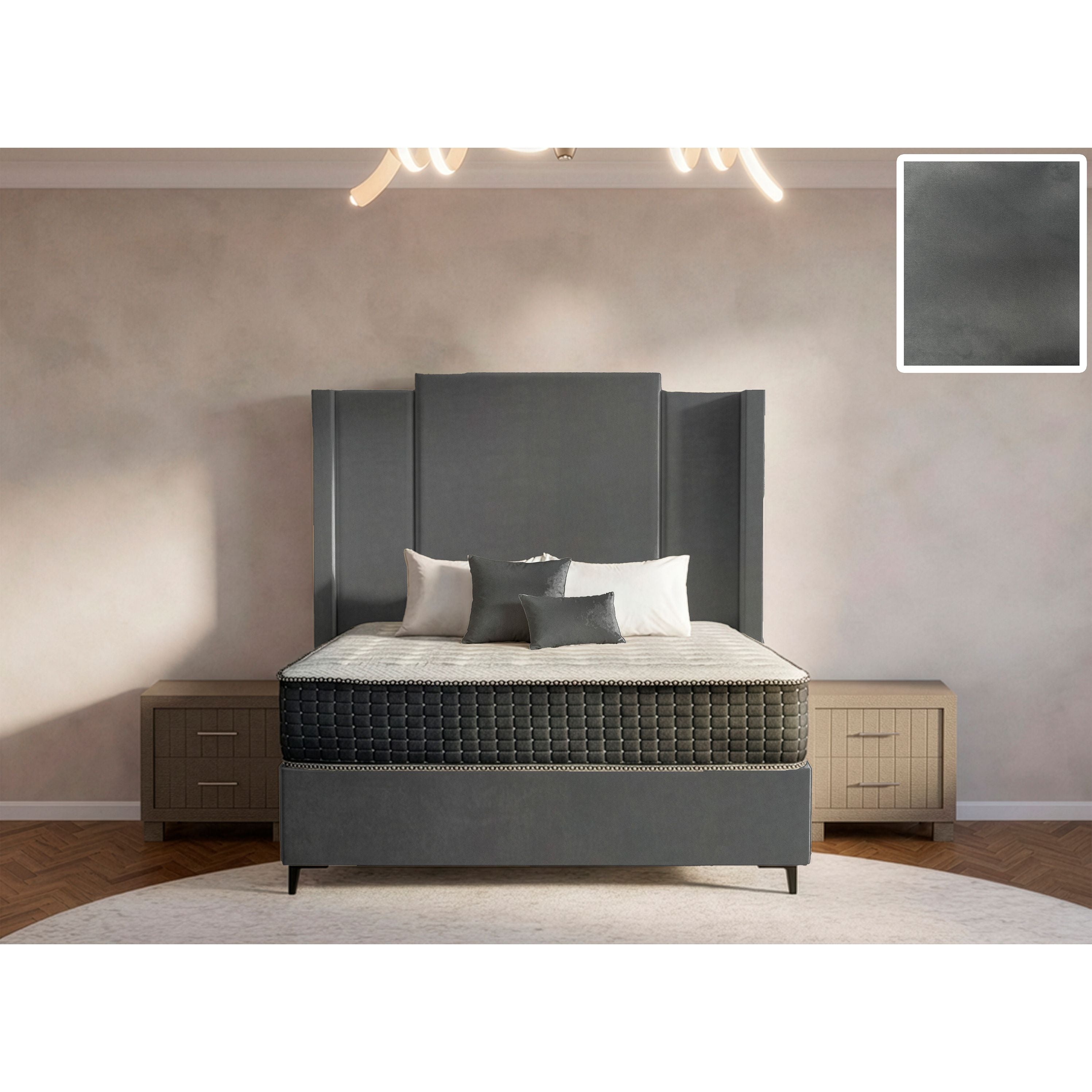 Wave Side Wings Bed and Headboard