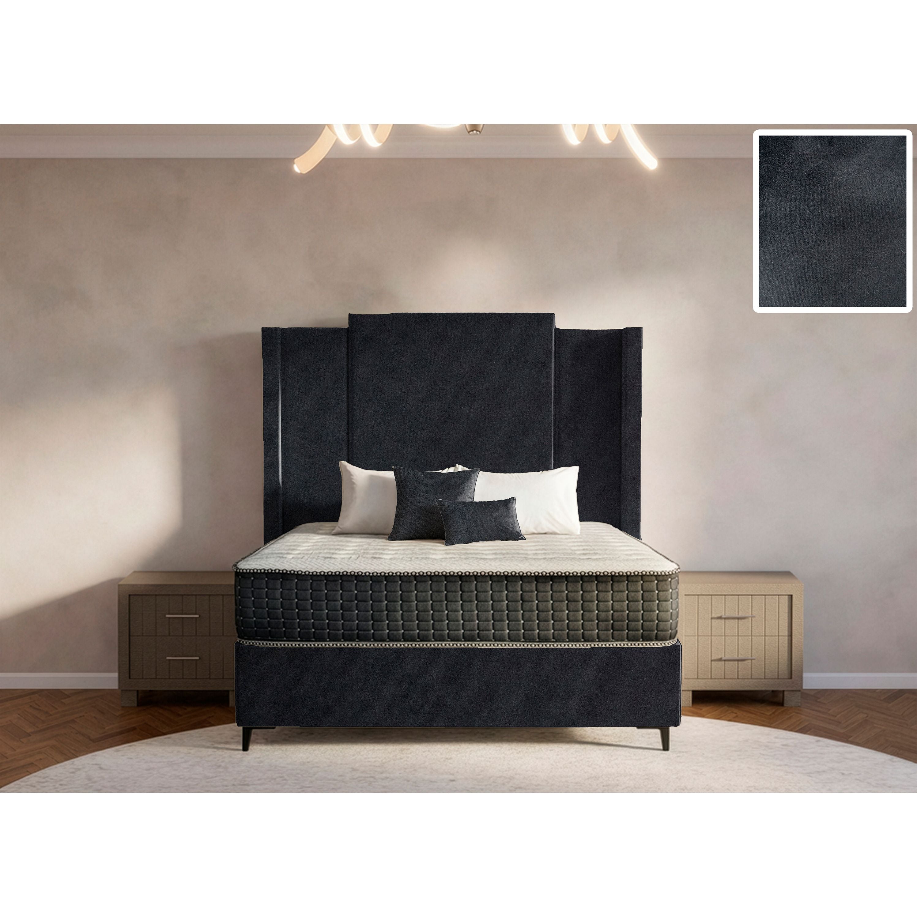 Wave Side Wings Bed and Headboard