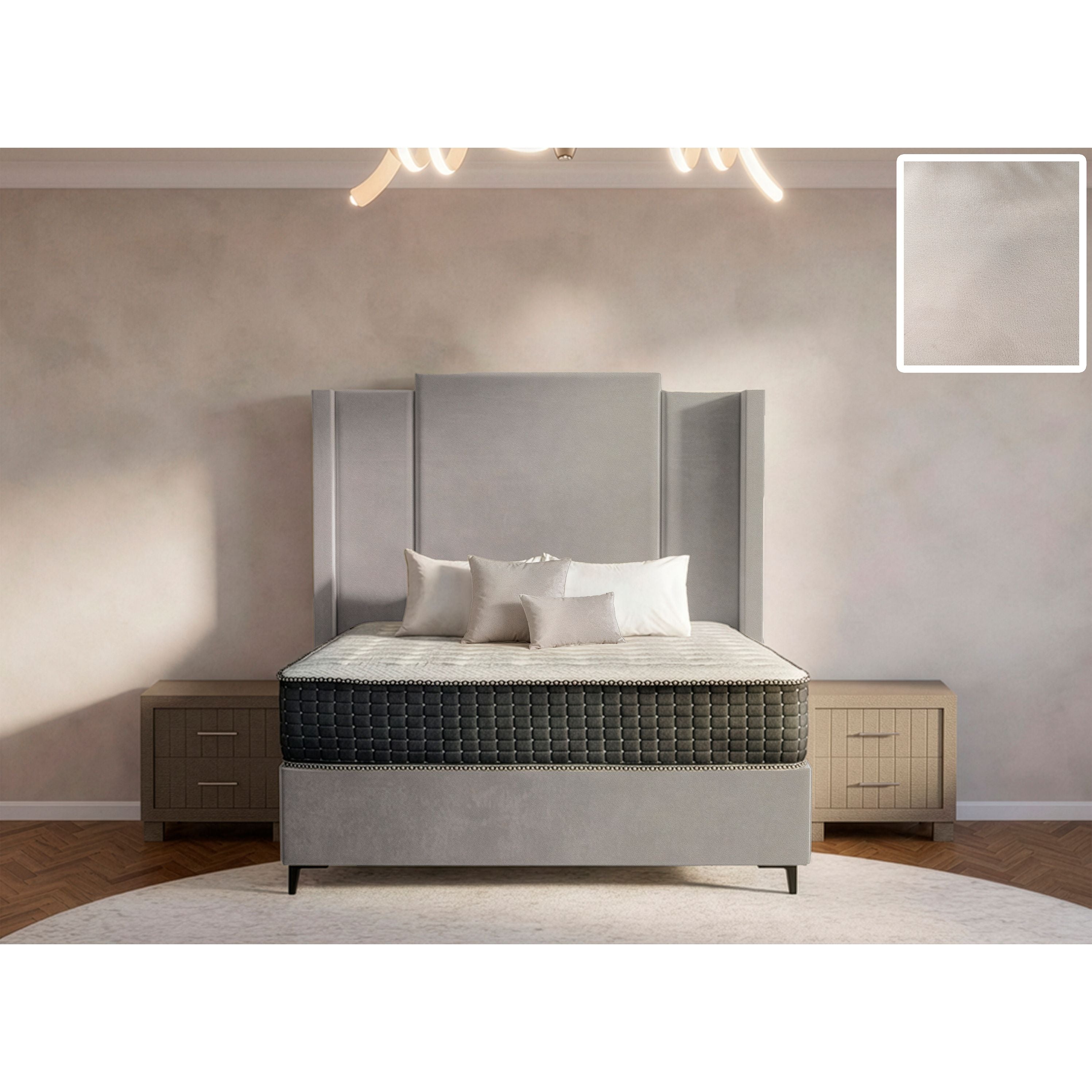 Wave Side Wings Bed and Headboard