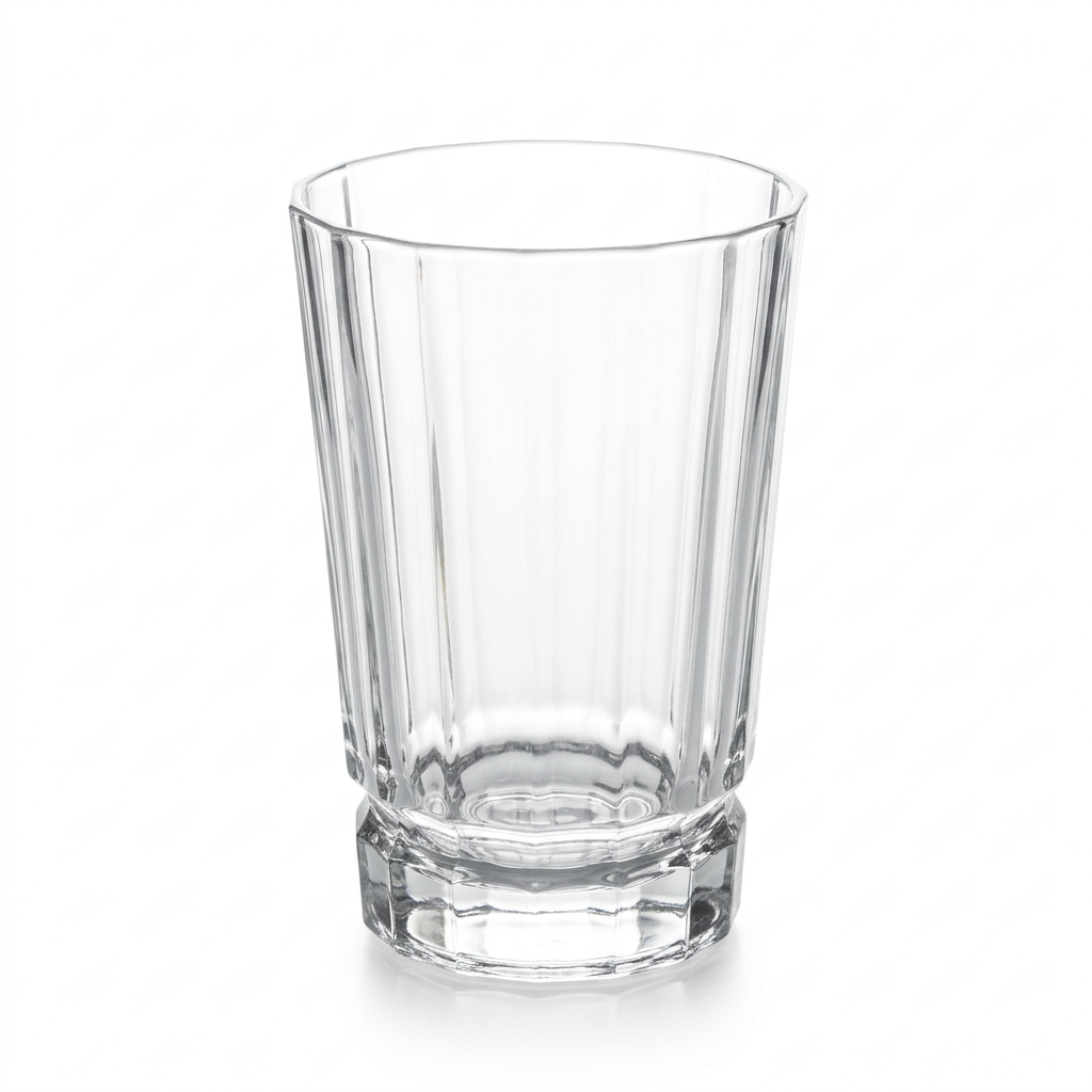 Liscio Ottico - Set of 6 Glasses with Smooth Linear and Amber Shade on the Base