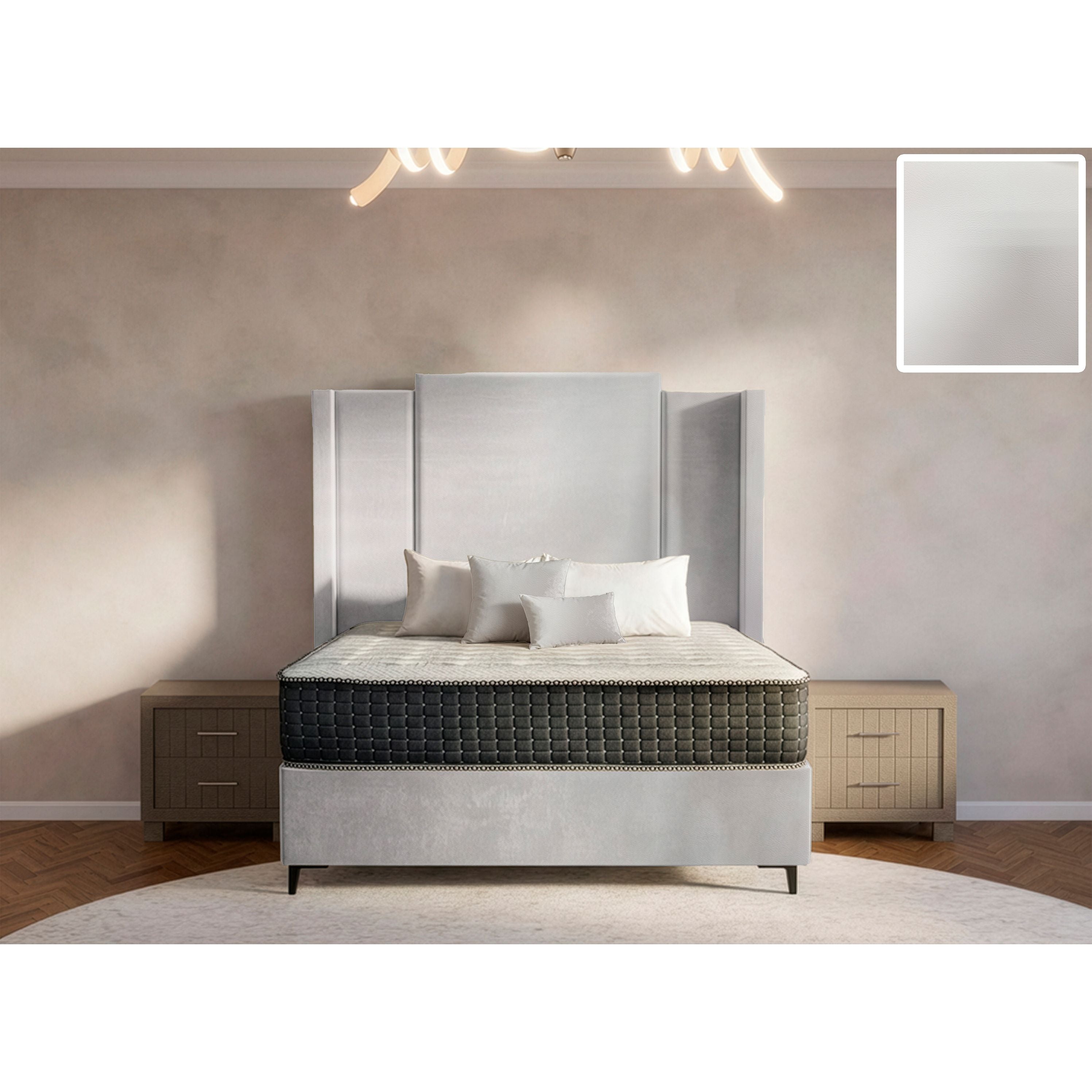 Wave Side Wings Bed and Headboard
