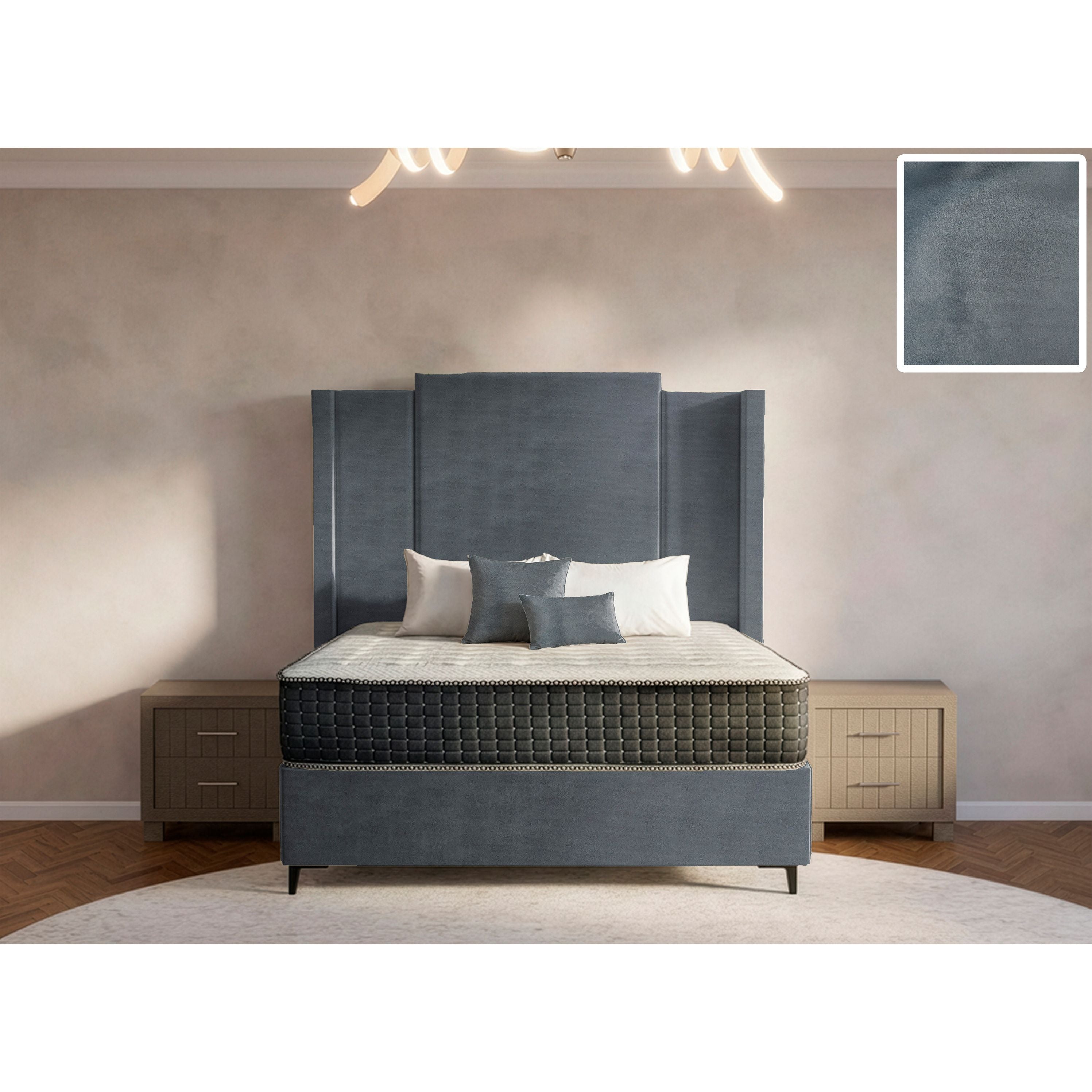 Wave Side Wings Bed and Headboard