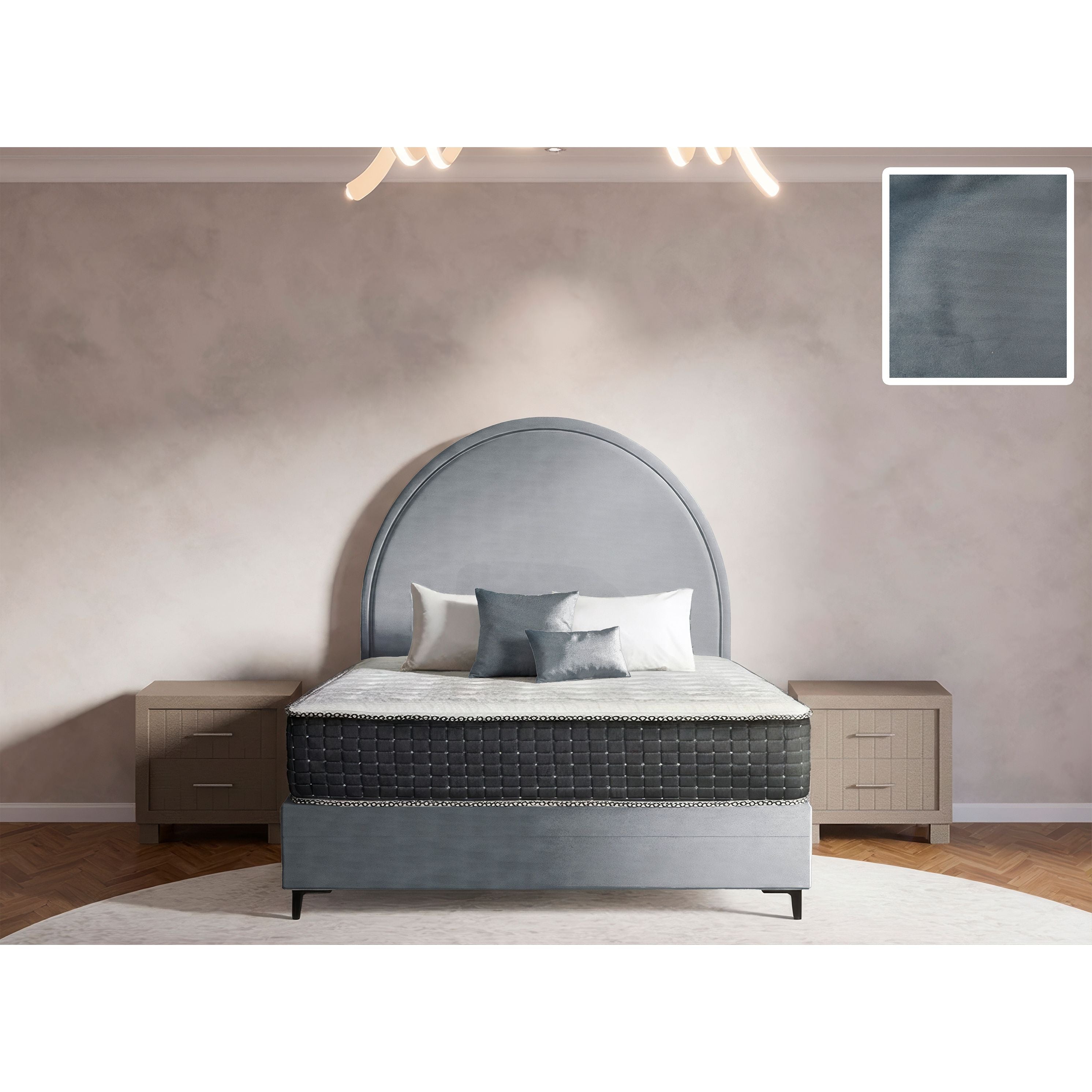 Sphere Rimline Bed and Headboard