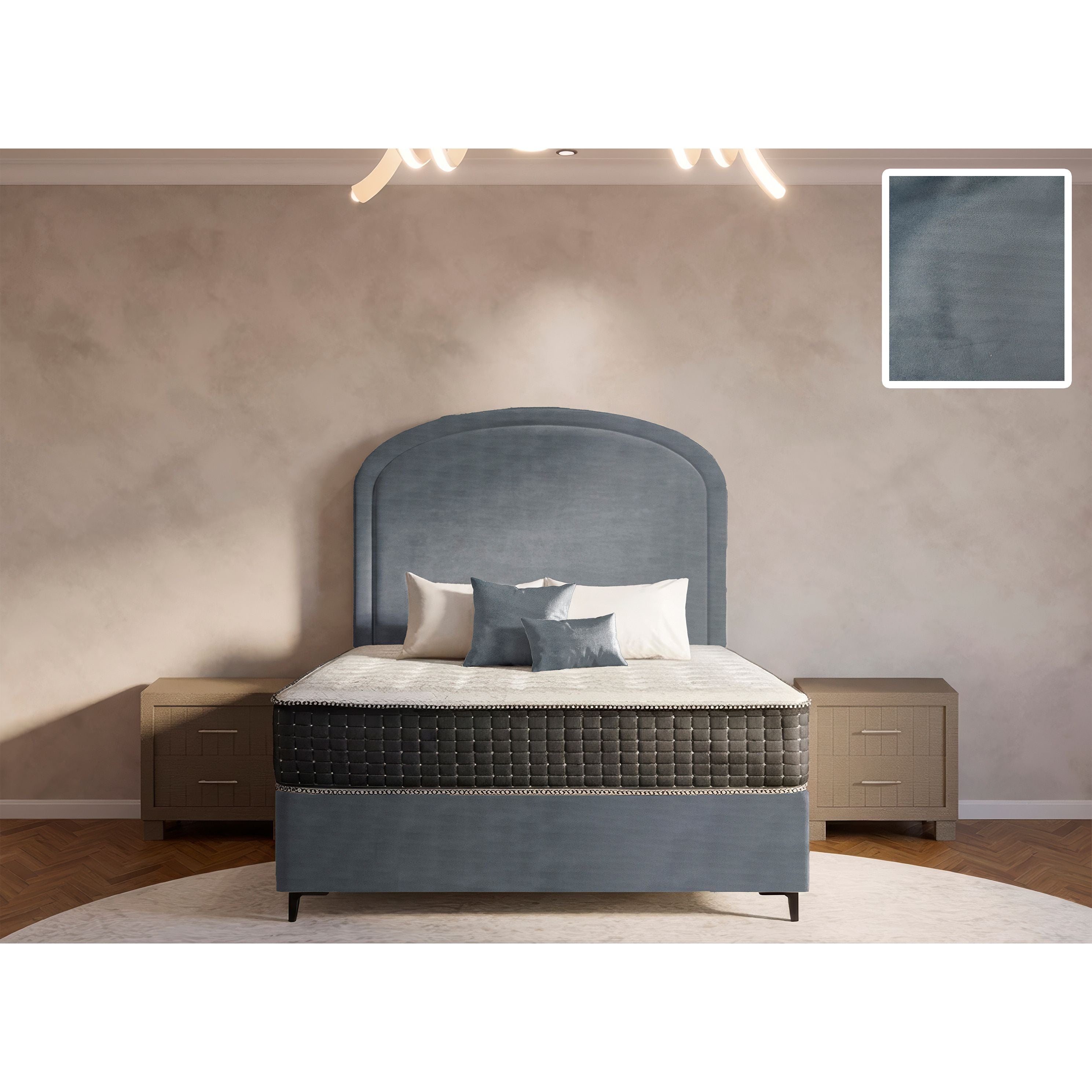Meridian Rimline Bed and Headboard