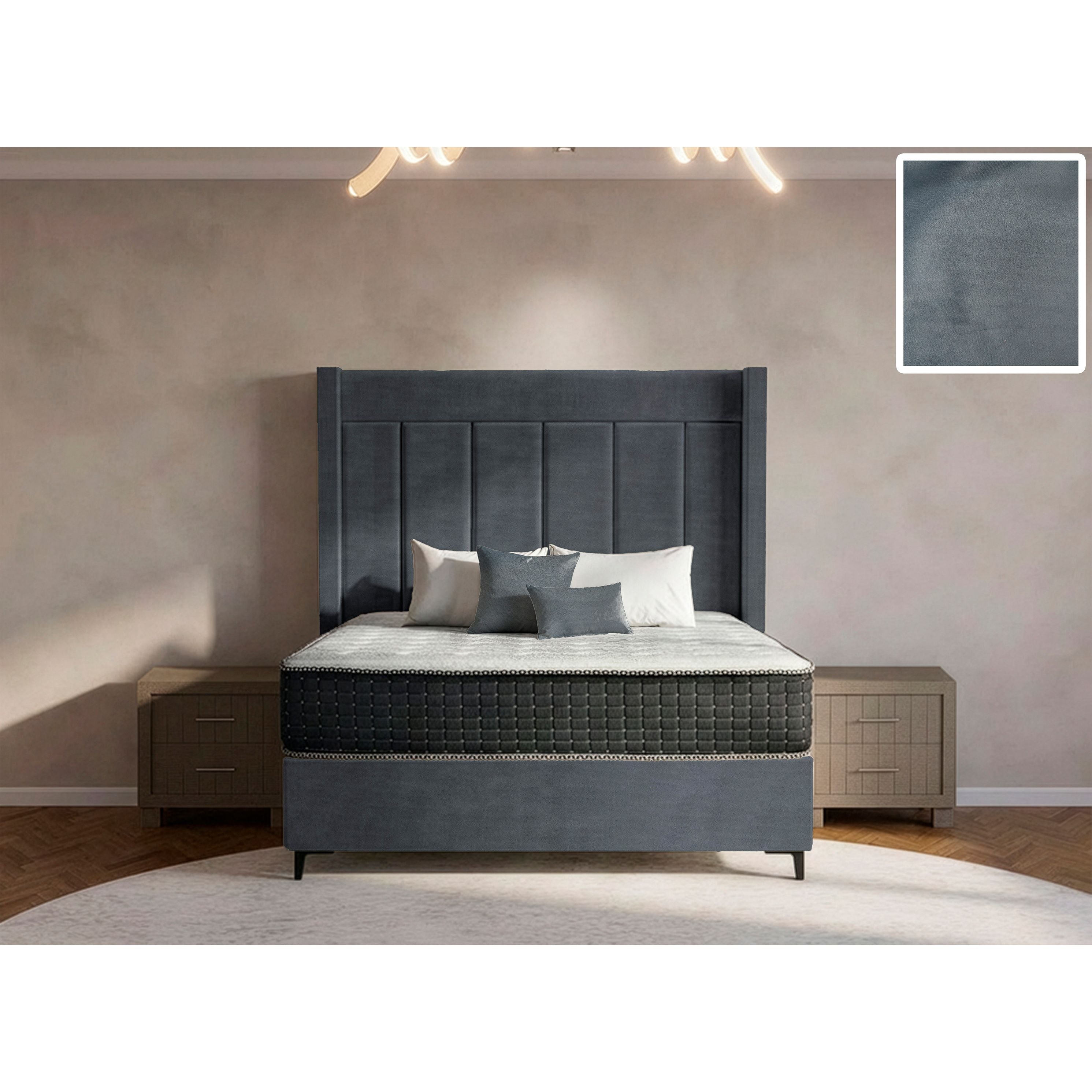 Luxeloom Side Wings Bed and Headboard