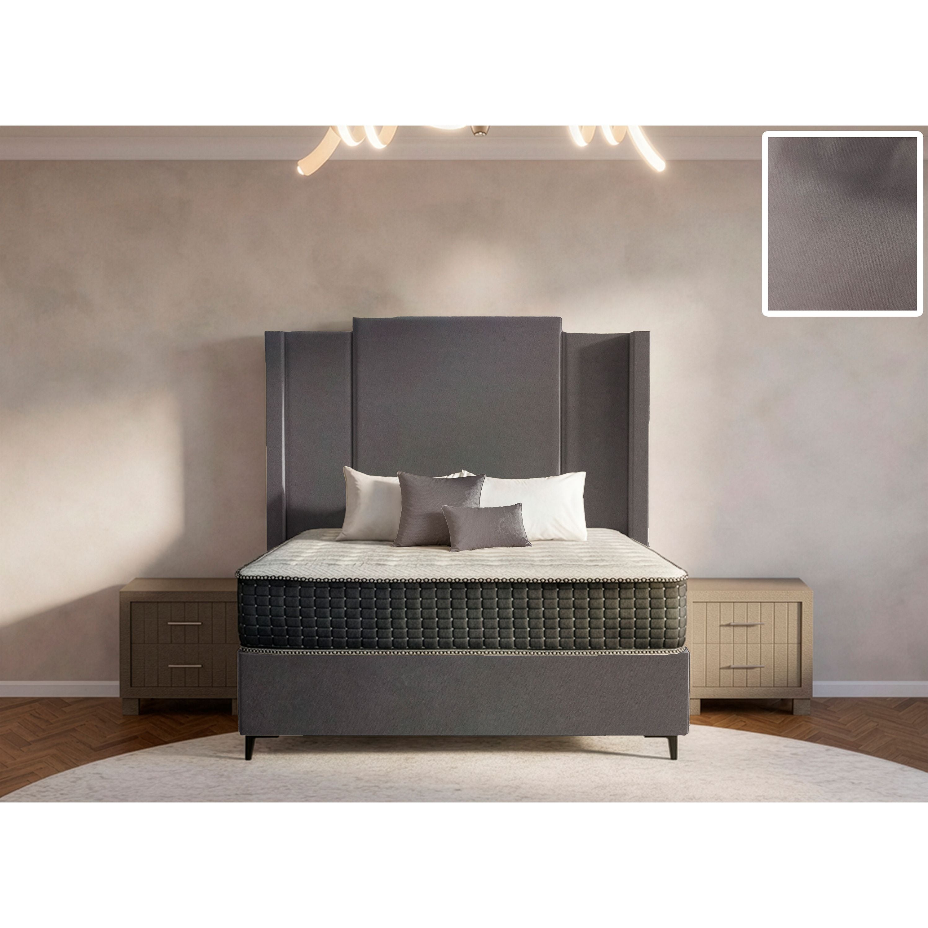 Wave Side Wings Bed and Headboard