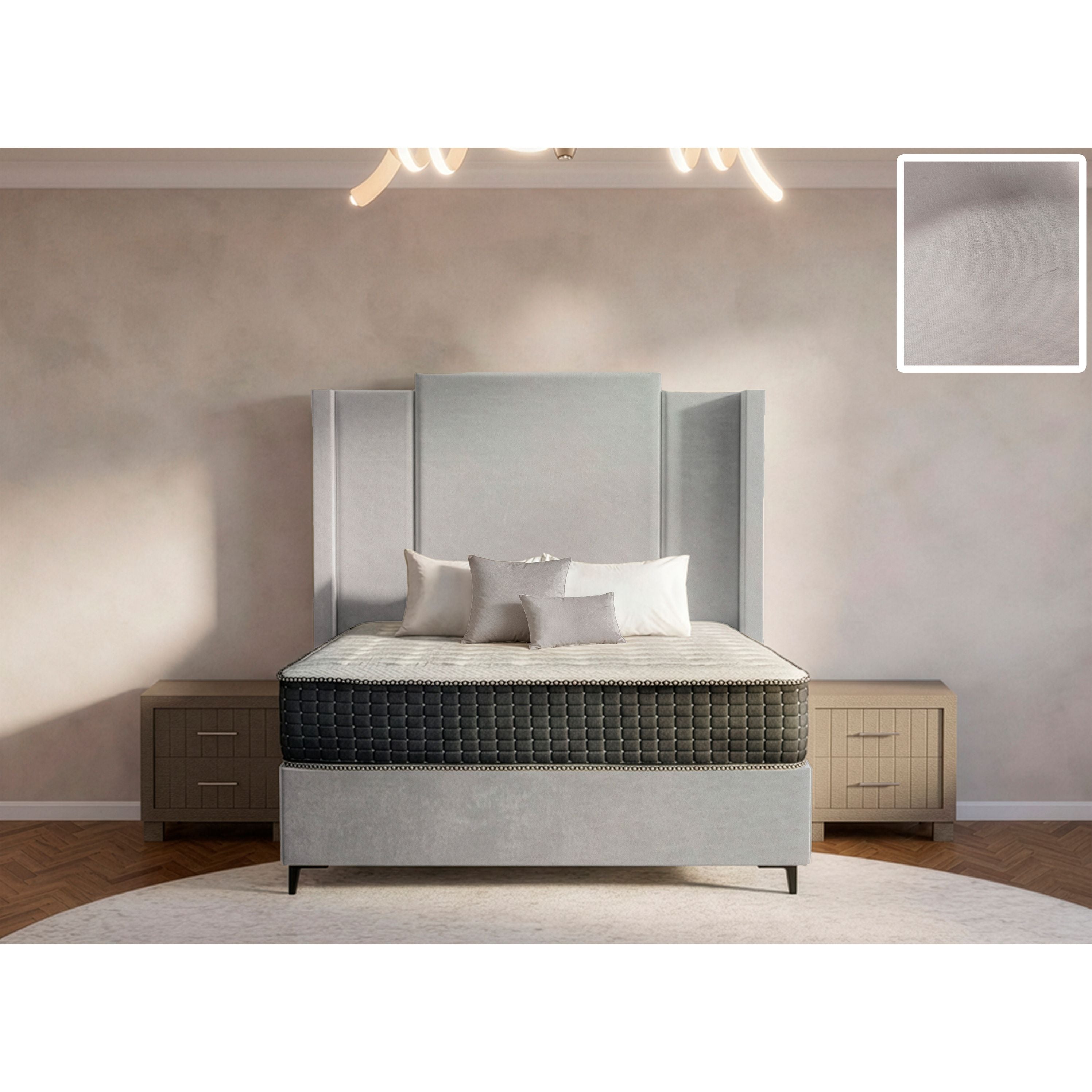 Wave Side Wings Bed and Headboard