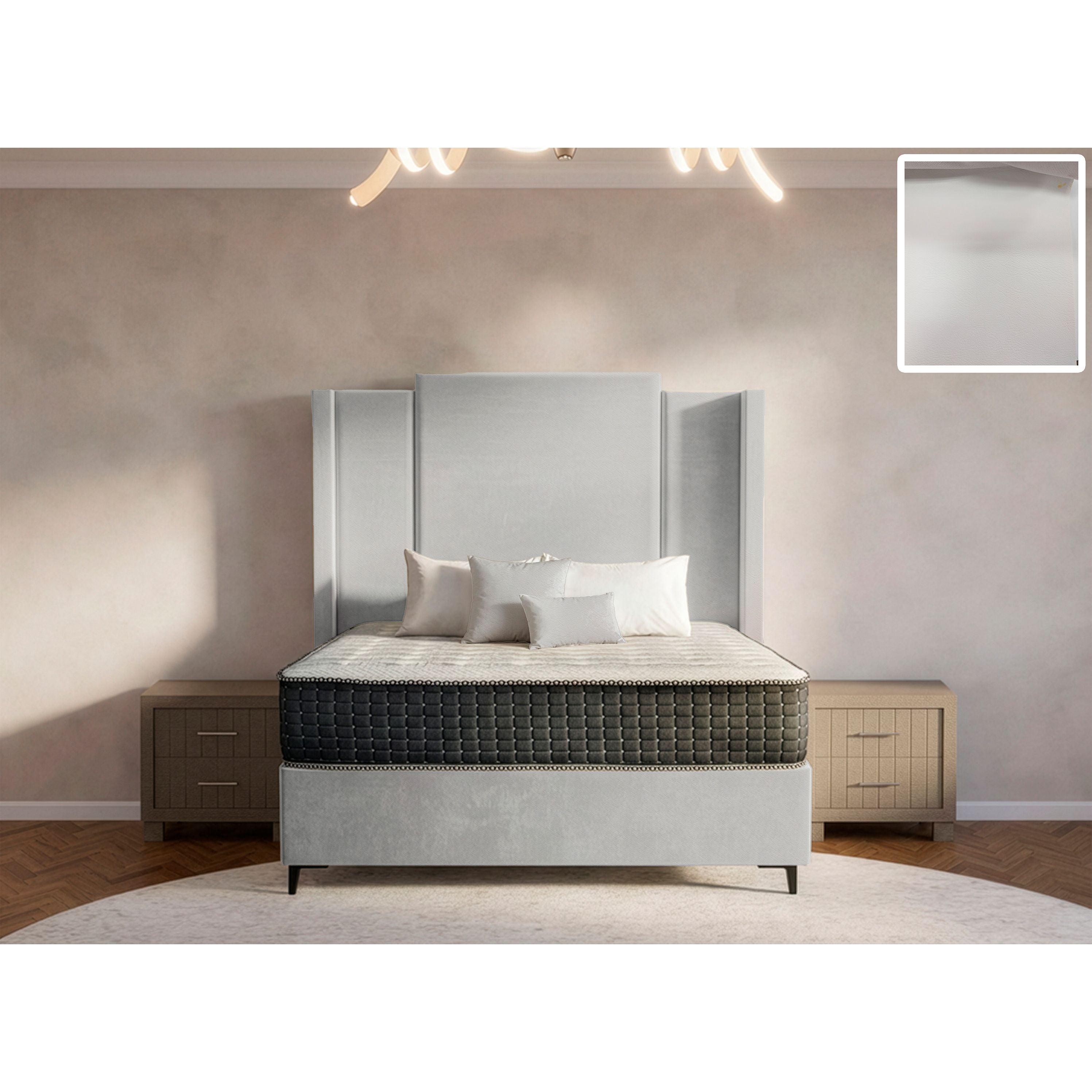 Wave Side Wings Bed and Headboard