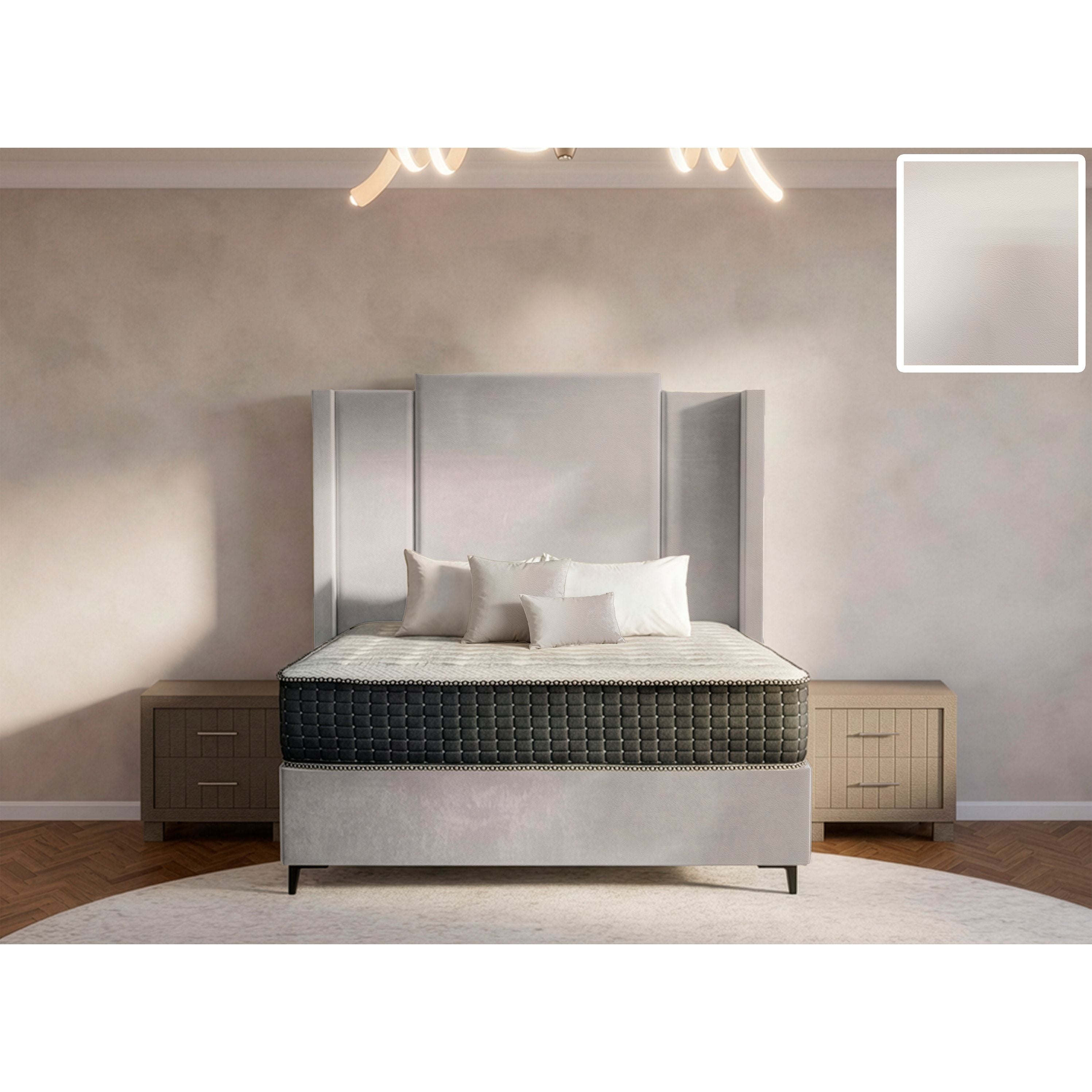 Wave Side Wings Bed and Headboard