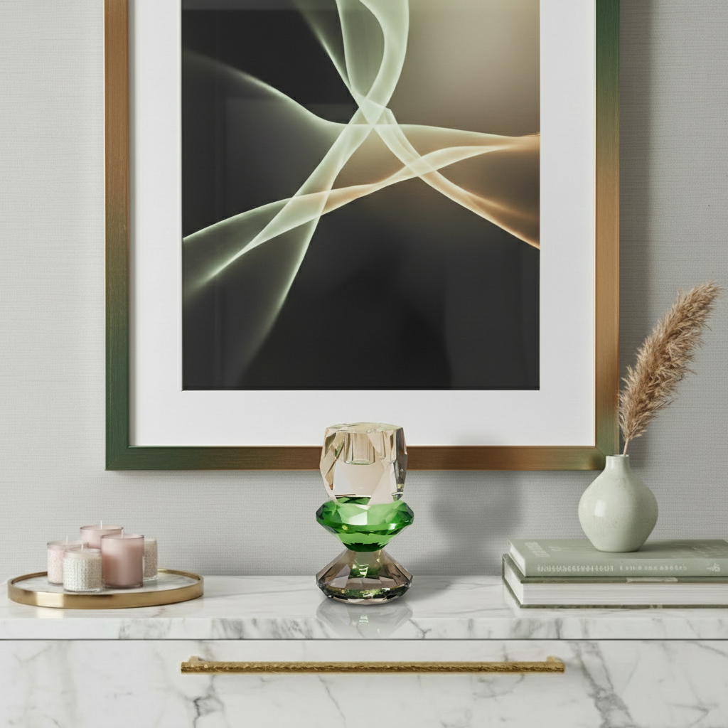 Tricolored Crystal Candlestick