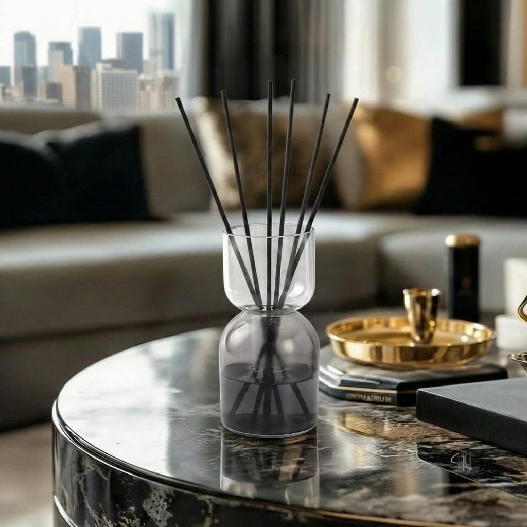 Reed Diffuser, Pink Bottom, Amber Top - Lily of the Valley