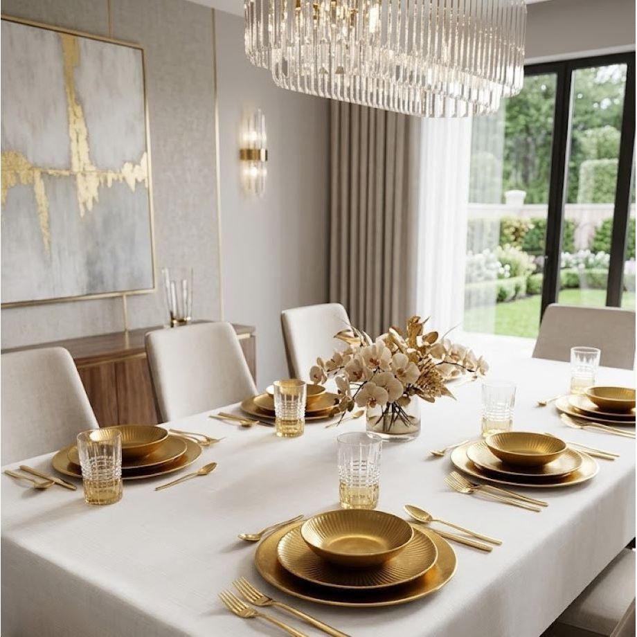 Liscio Ottico - Elegant Set of 6 Glass Glasses with Amber Shade on Bottom