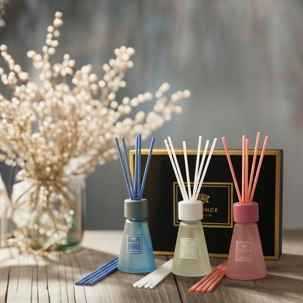 Set of 3 Cone Shaped Reed Diffusers Assorted Colors