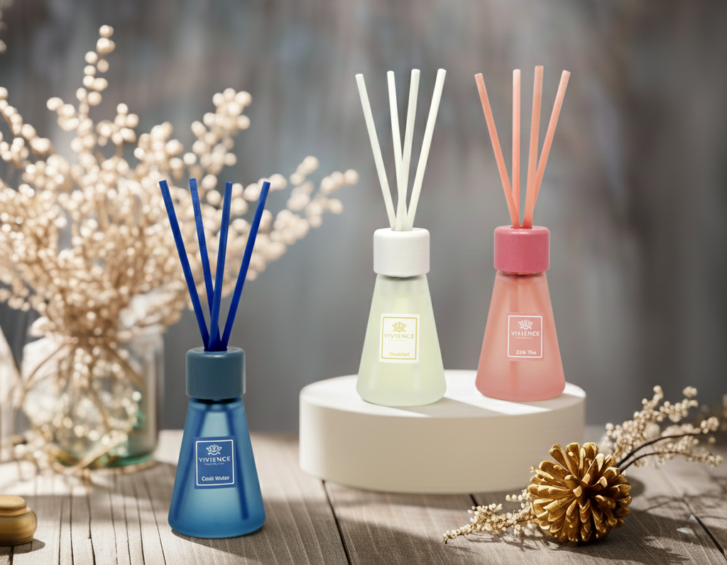 Set of 3 Cone Shaped Reed Diffusers Assorted Colors