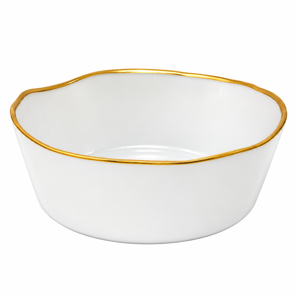 Organic Shaped Salad Bowl with Gold Trim