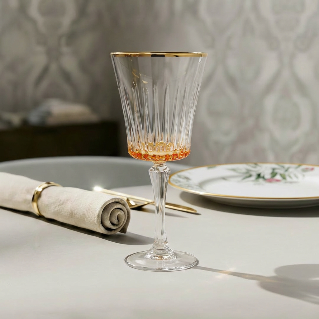 Liscio Ottico - Set of 6 Water Glasses with Linear Design