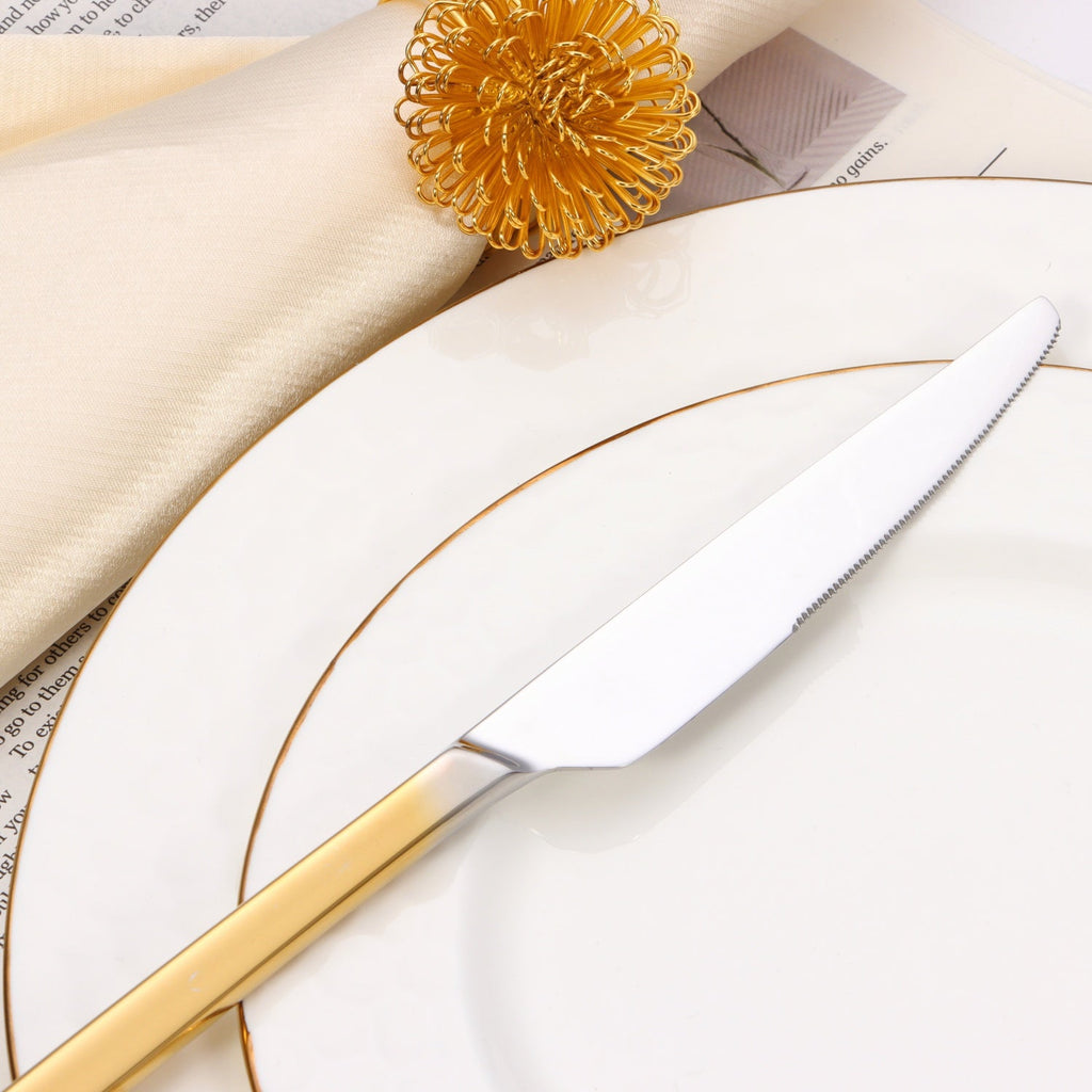 20 pc flatware set - Silver - Modern Tri-Angled Handle