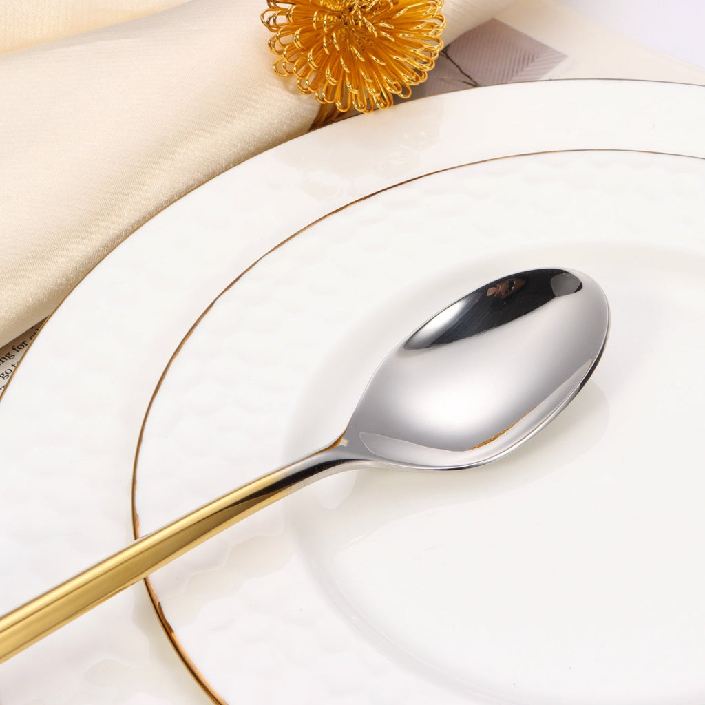 20 pc flatware set - Silver - Modern Tri-Angled Handle