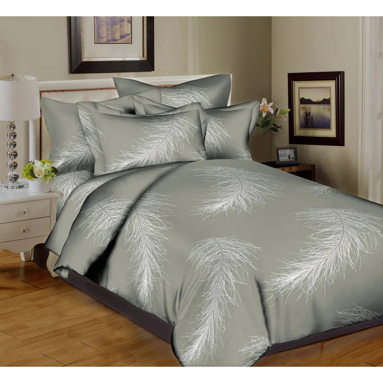 Subtle Feathers Grey