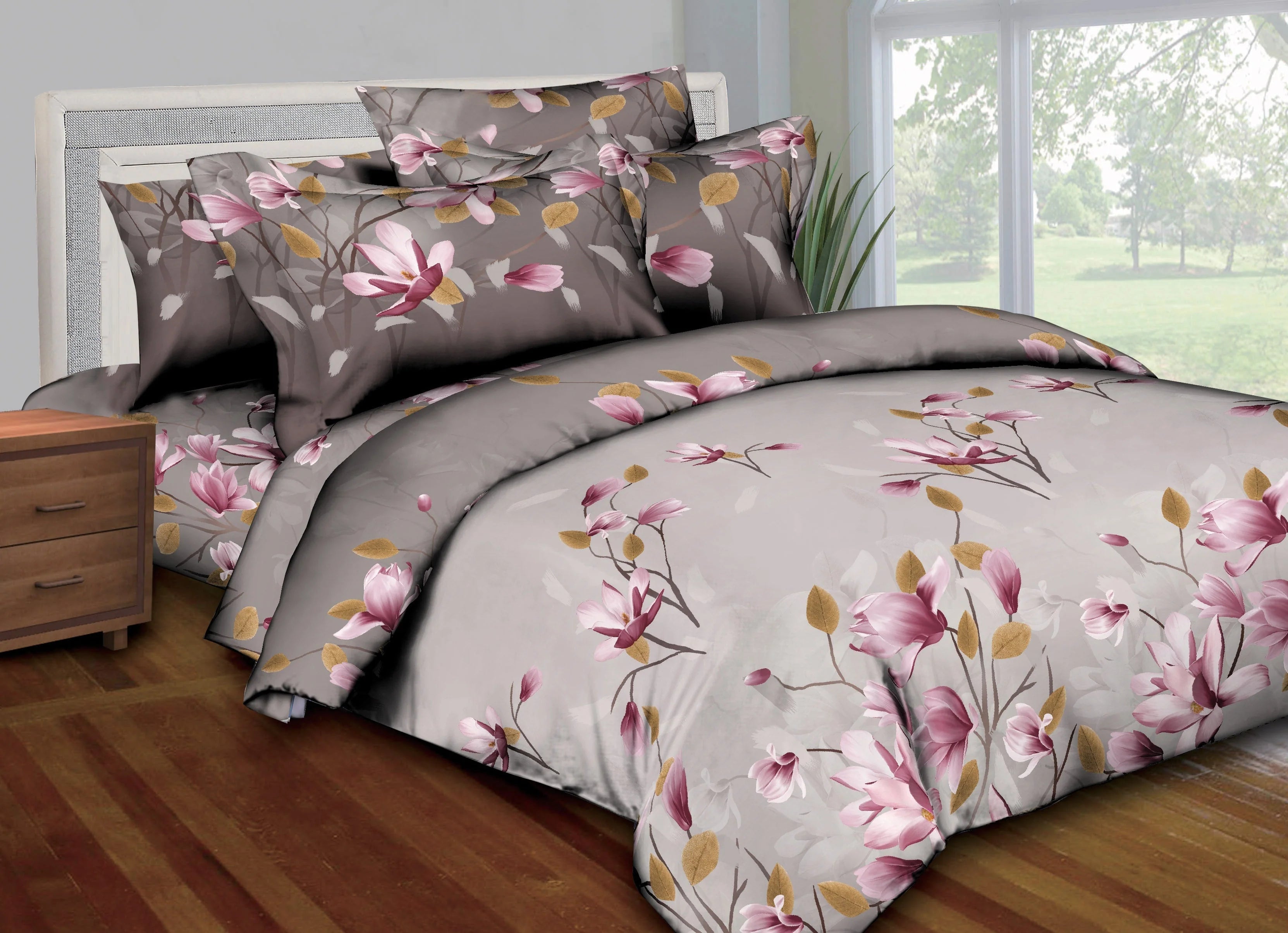 Mauve Blossom Duvet Cover Bedding Set