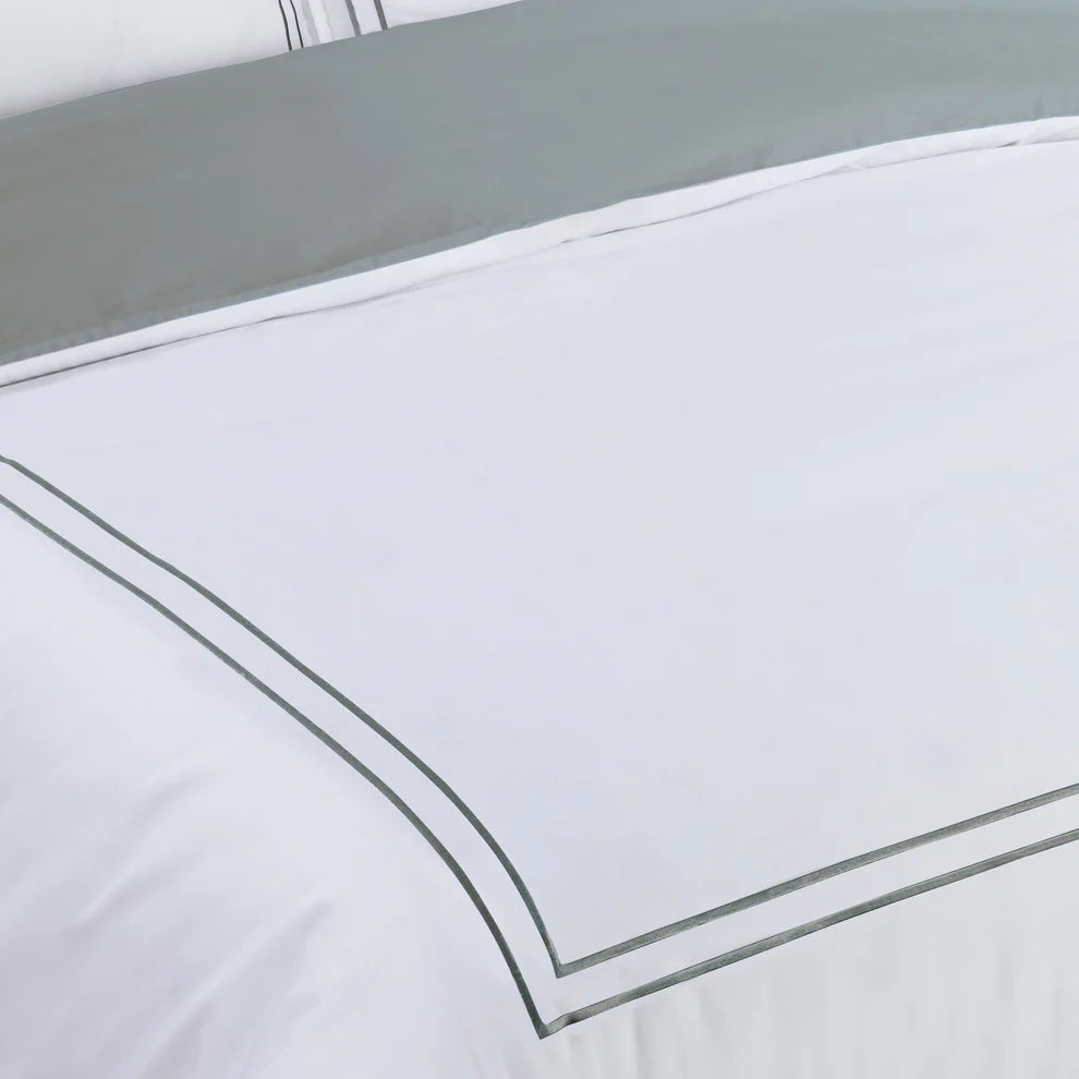 Double Embroidery Grey Duvet Cover Bedding Set