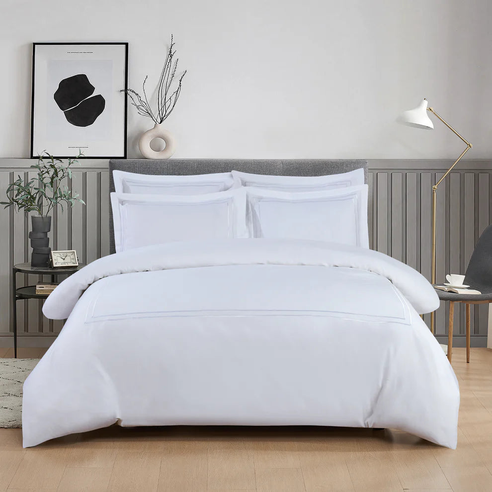 Double Embroidery White