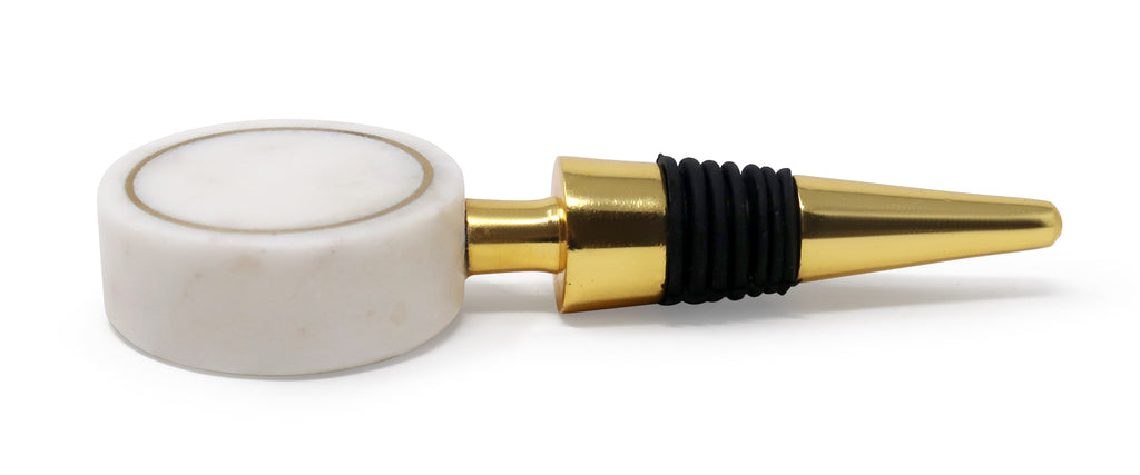 Bottle Stopper with White Marble Head