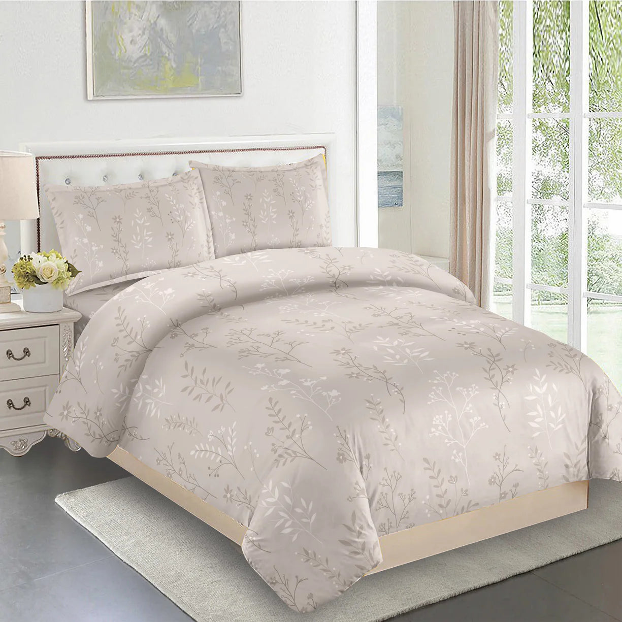 Taupe Branches Duvet Cover Bedding Set