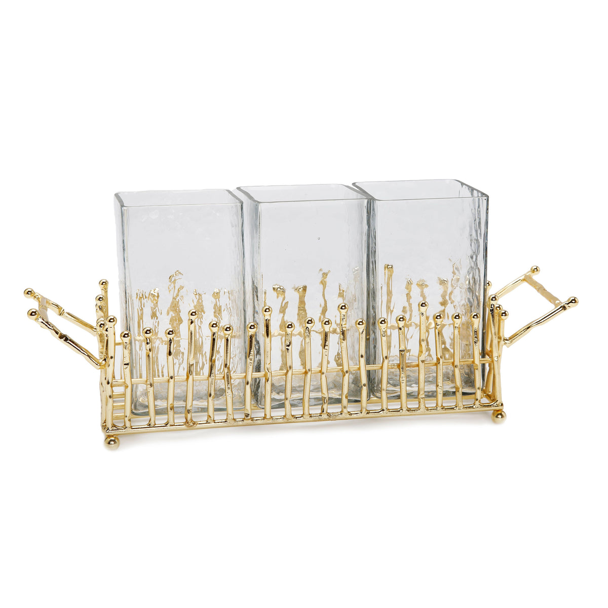Cutlery Holder with Gold Symmetrical Design
