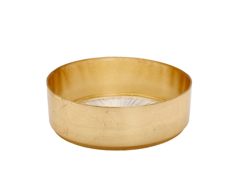 Crystal Glass Bowl with Gold Border