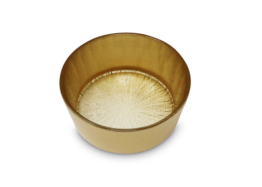 Set of 4 Crystal Glass Plates with Gold Border
