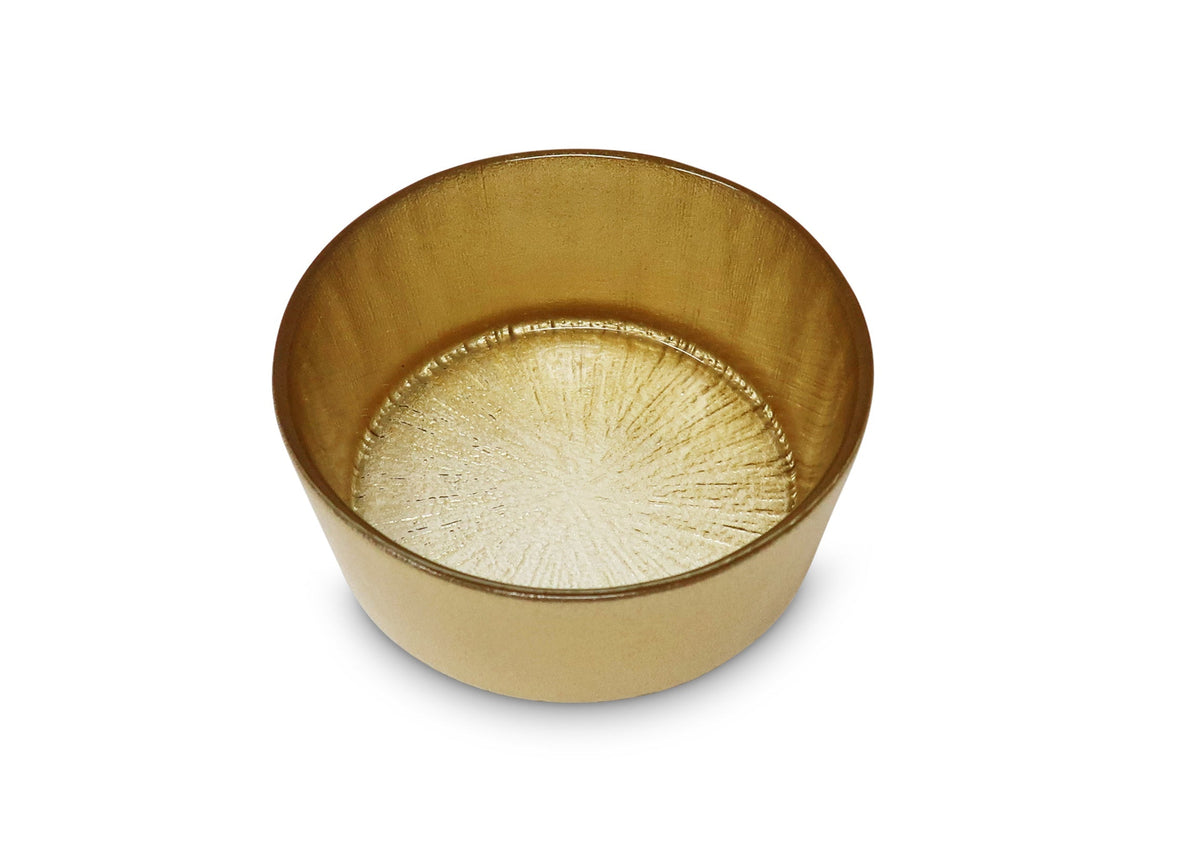 Set of 4 Crystal Glass Plates with Gold Border