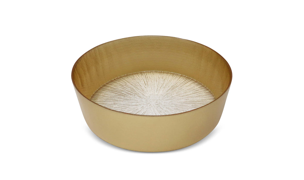 Set of 4 Crystal Glass Plates with Gold Border