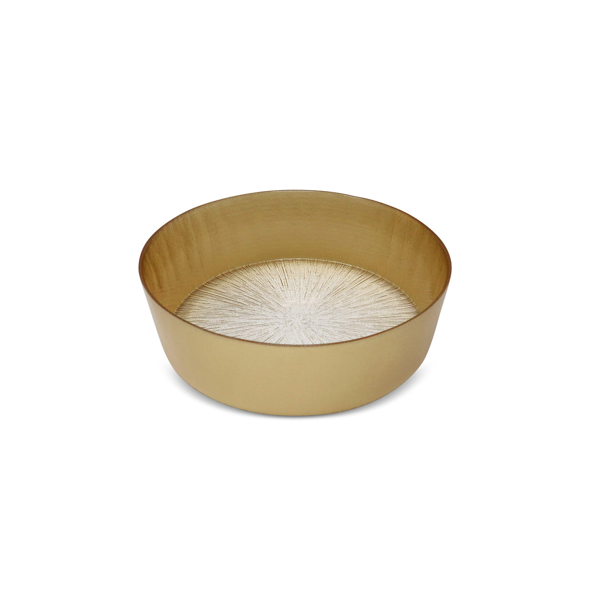Crystal Glass Salad Bowl with Gold Wall