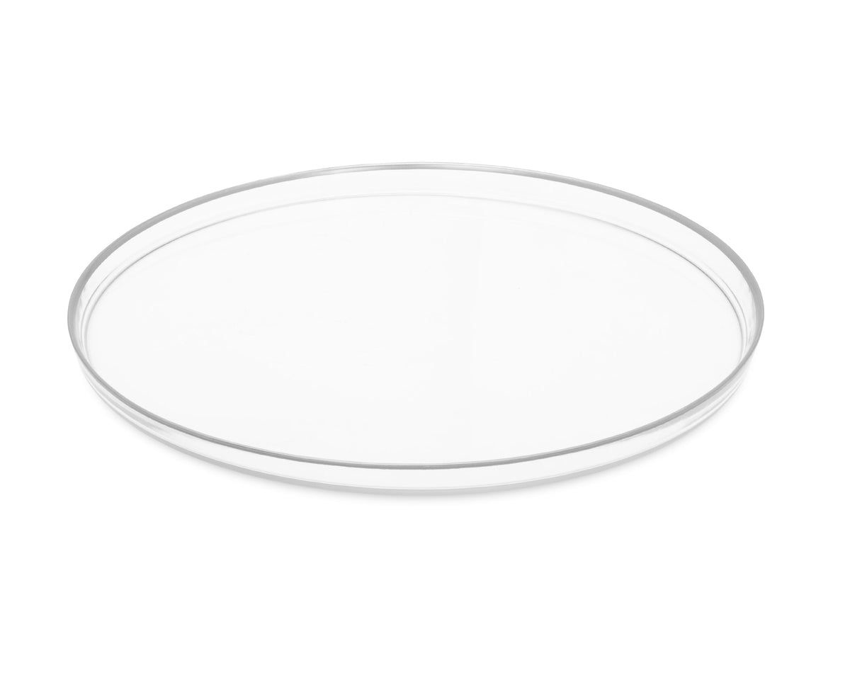 Set Of four 13"D Glass Chargers with Silver Rim