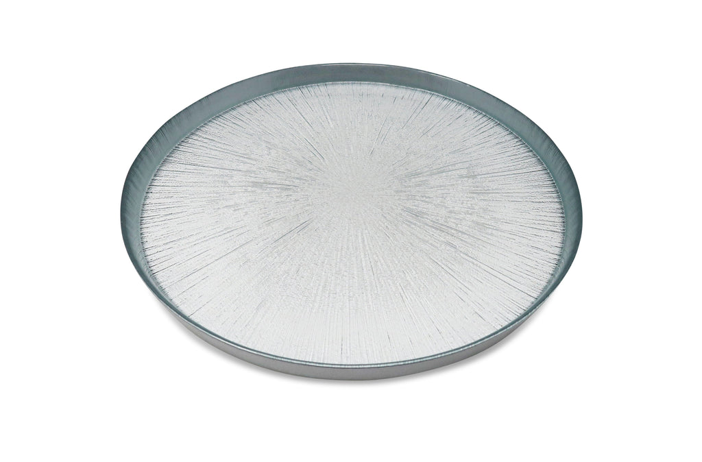 Set of 4 Crystal Glass Chargers with Colored Wall