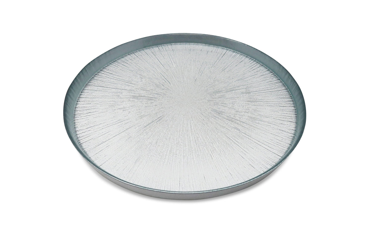 Set of 4 Crystal Glass Chargers with Colored Wall