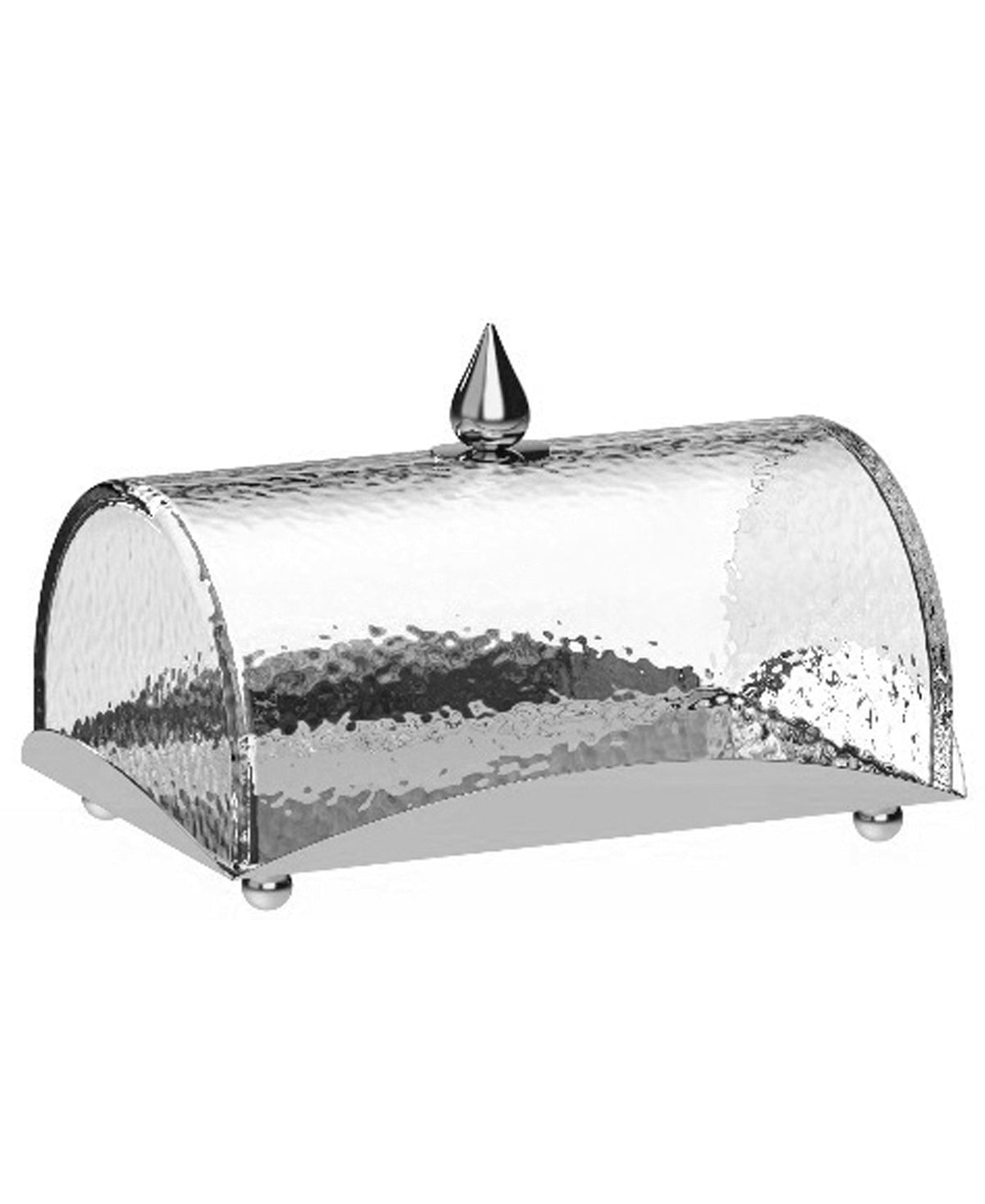 Rectangle Cake Tray with Dome and Marble Knob, 10"L x 7.2"W x 6"H