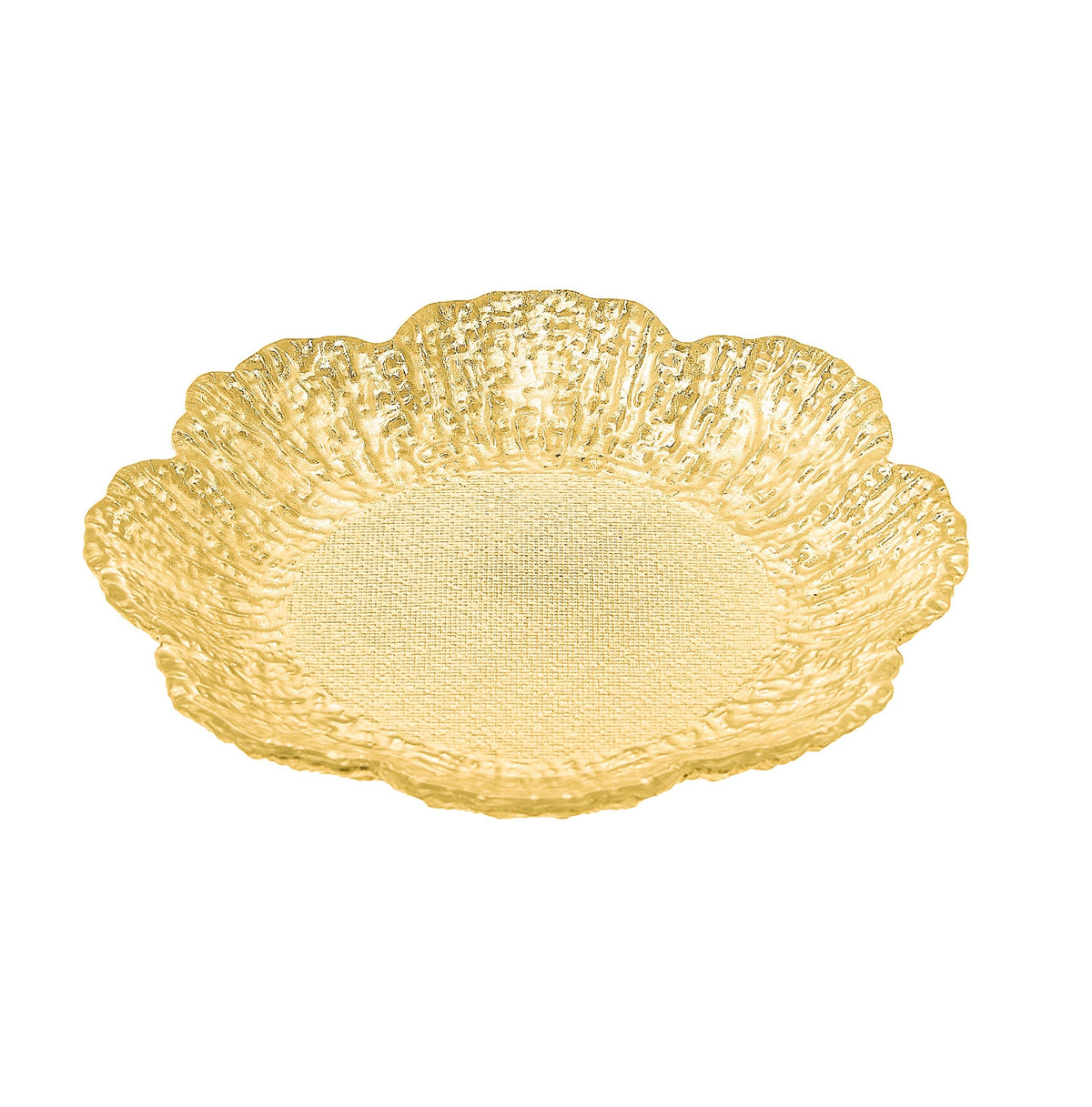 Set 4 Flower Shaped Plates Scalloped-Gold