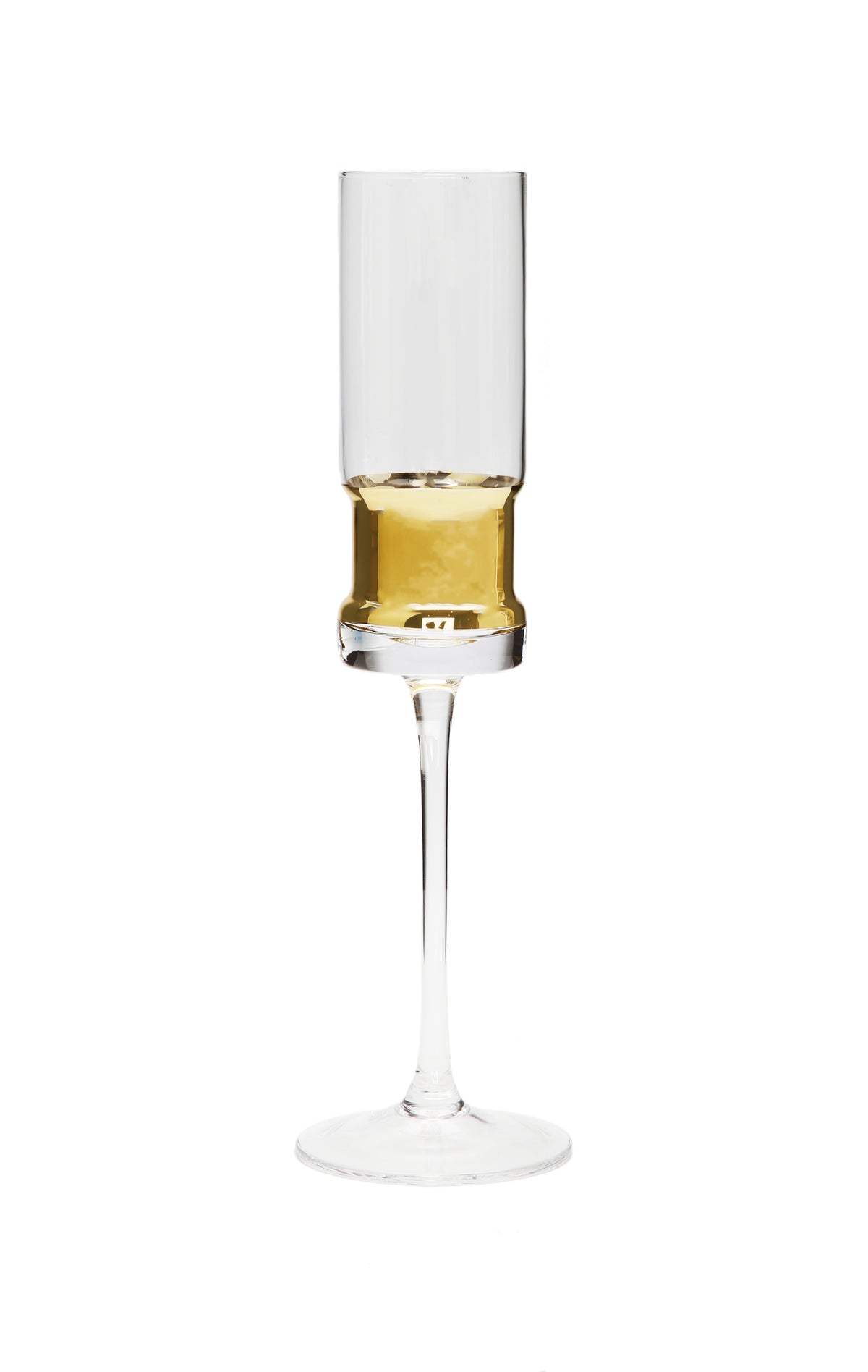 Set of 6 Flute Glasses with Band Design