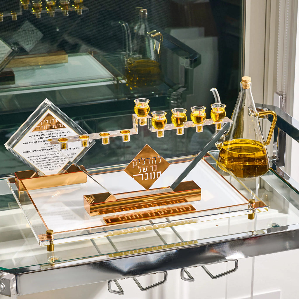 Diamond Chanukah Brachos Tabletop TableTop - Waterdale Collection